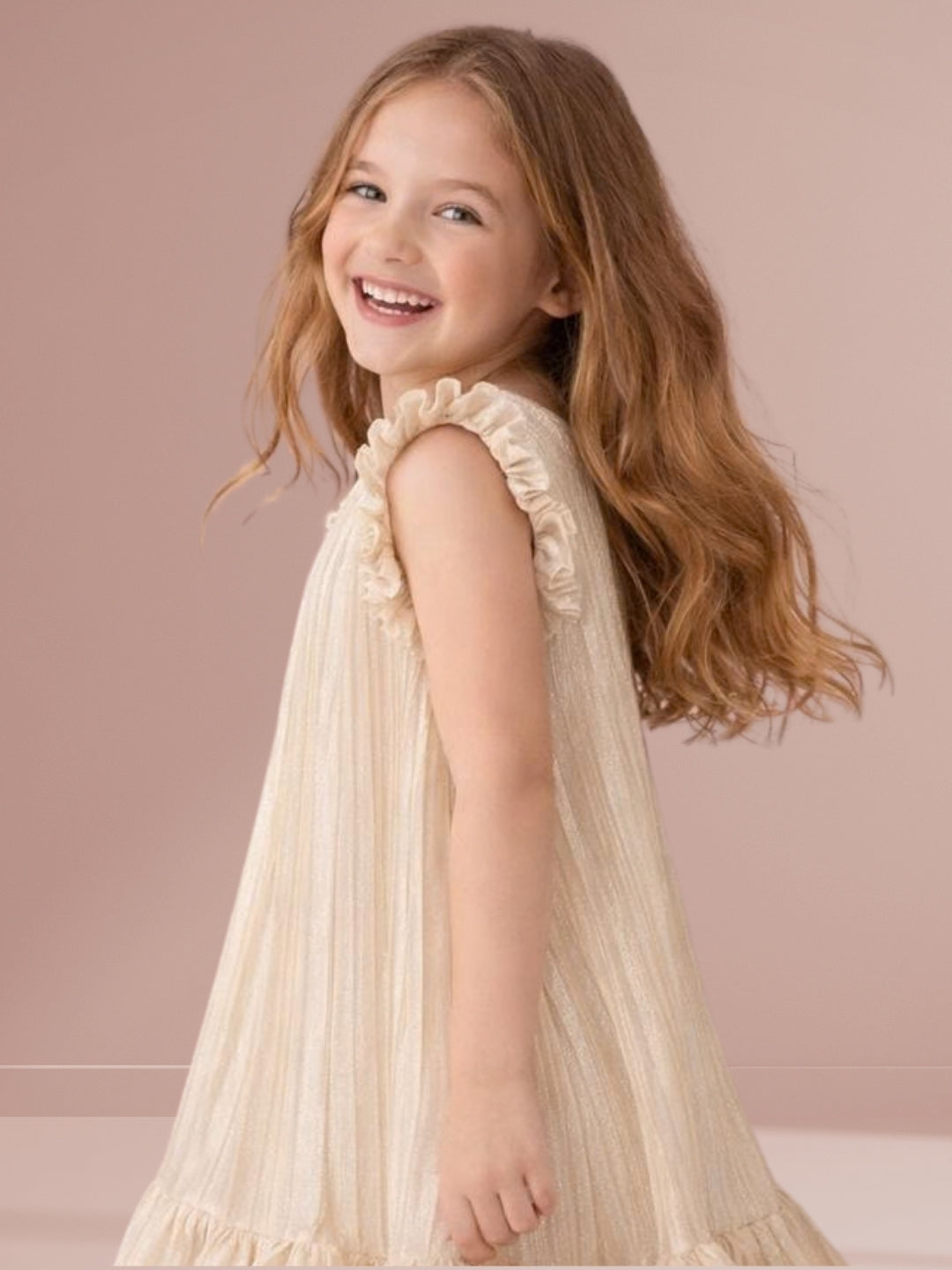 Glam Up Girls Party Gold Dress