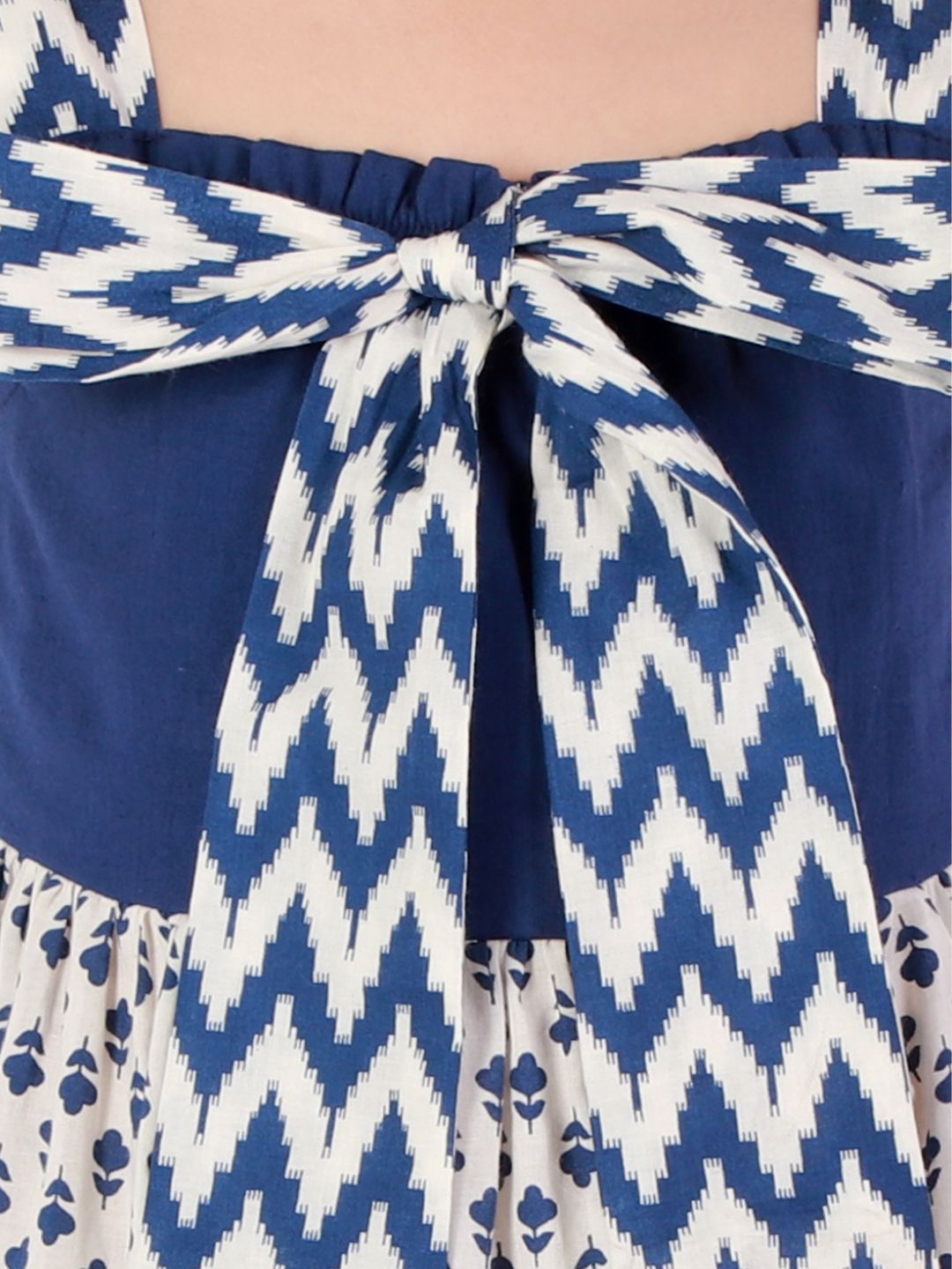Petal Play Girls Navy Blue Cotton Dress