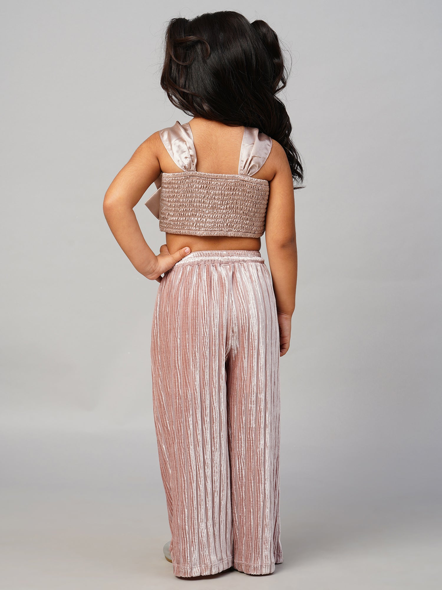 Glam Up Girls Gold Pant With Satin Top Party Girls Co-ordinate set