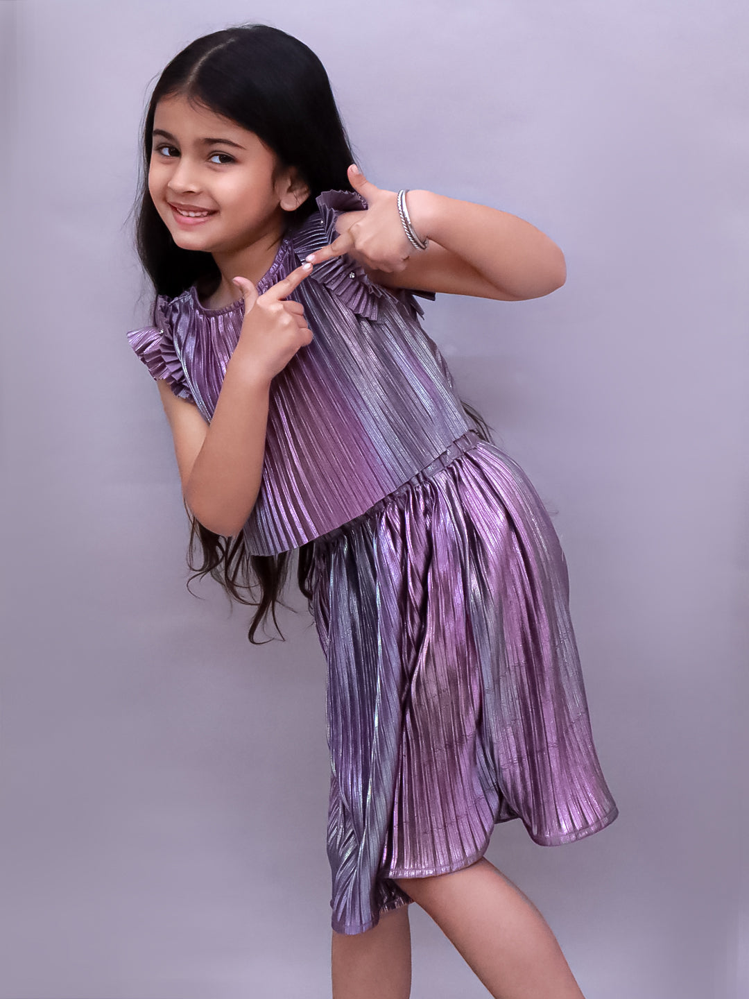 Glam Up Girls Party Mauve Top And Skirt