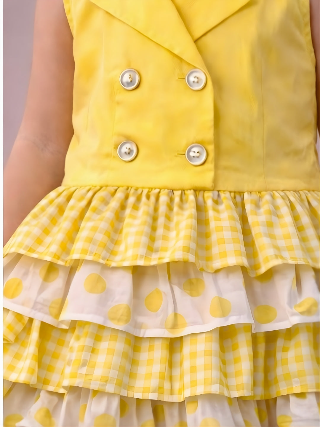 Citrus Crush Girls Yellow Cotton Top and Skirt