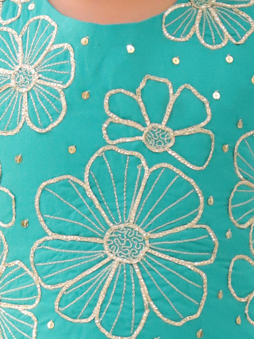 Khilkhilahat Green Crop Top and Dhoti Set For Girls