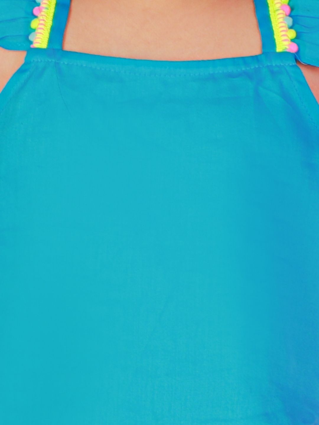 Petal Play Girls Blue Cotton Top with Yellow Shorts Set