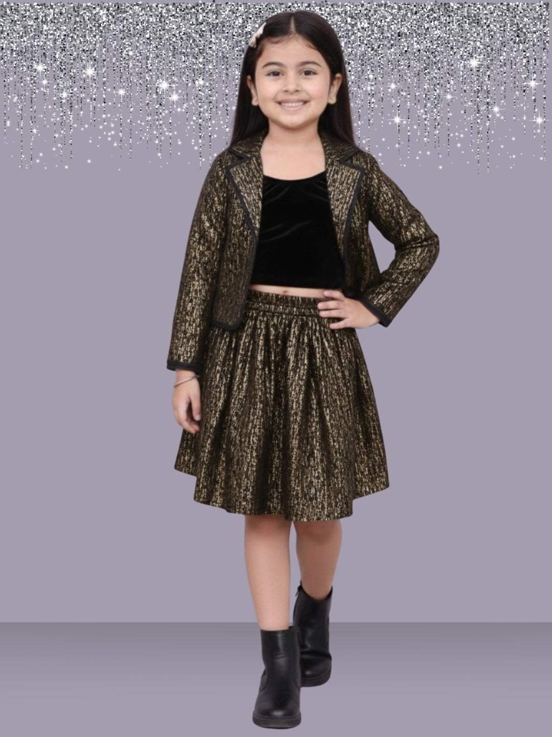 Glam up Girls Party Golden Jacket
