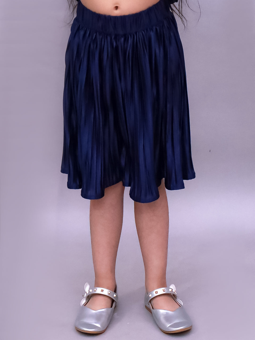 Glam Up Girls Party Navy Blue Top And Skirt