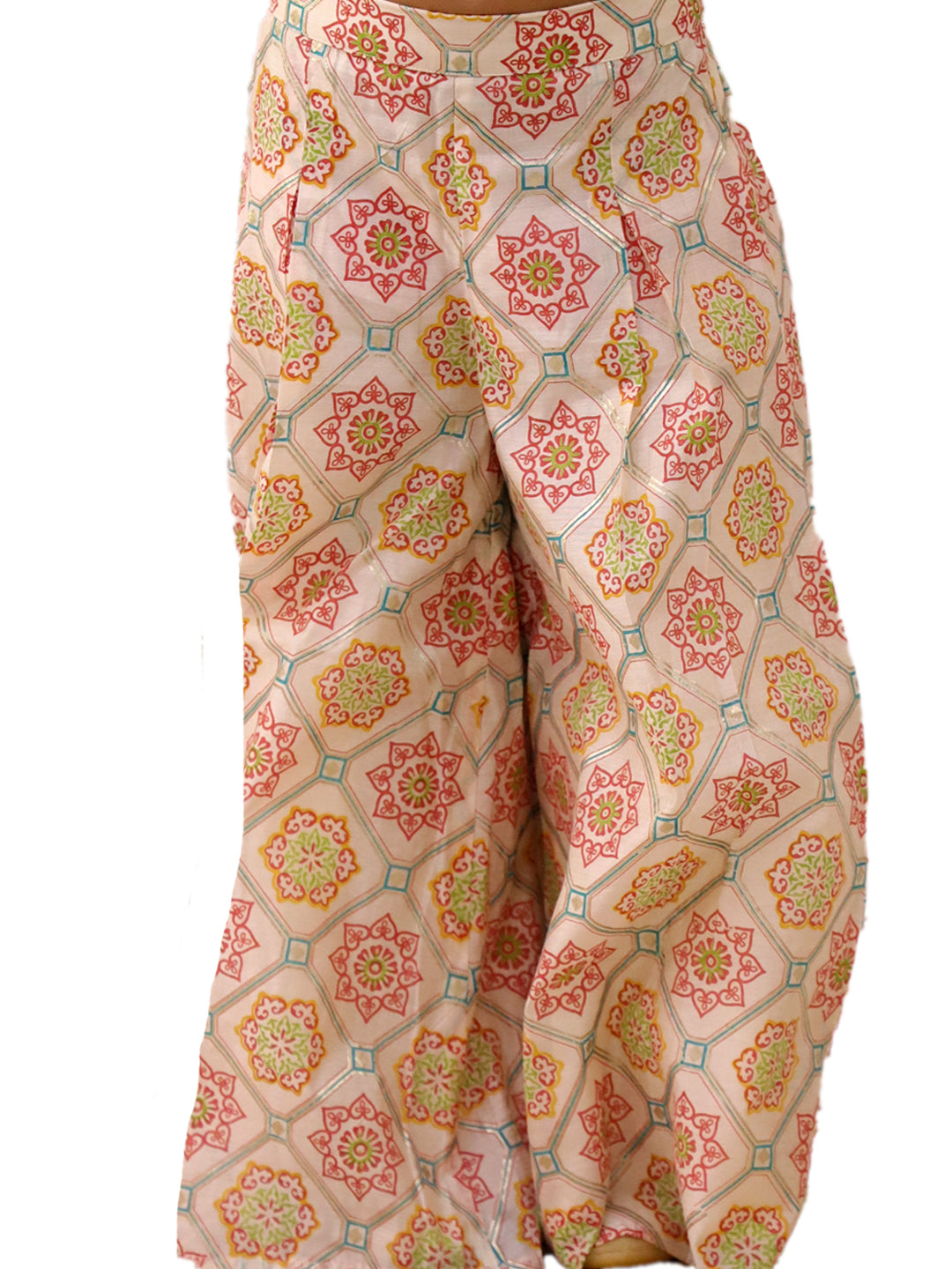 Mishti Off White Top and Pant Set For Girls