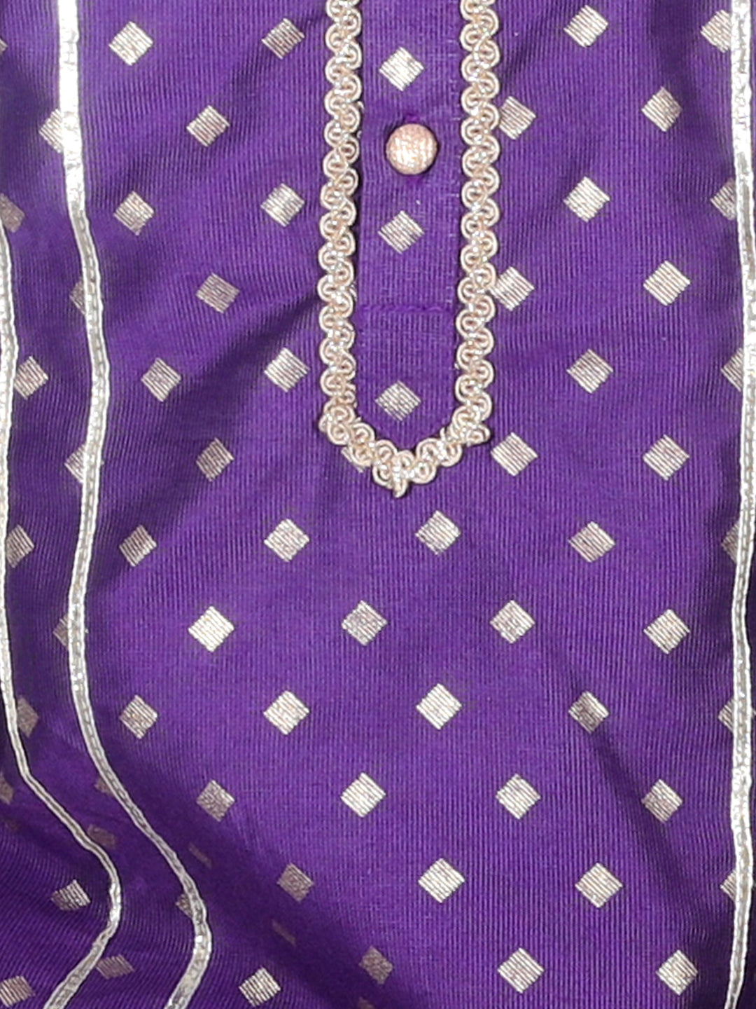 Zarqa Boys Purple Kurta with Golden pant set