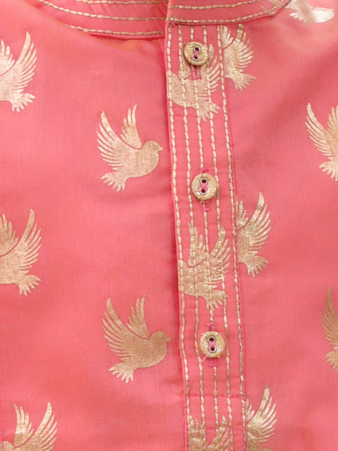 Mishti Peach Kurta Pyjama Set For Boys