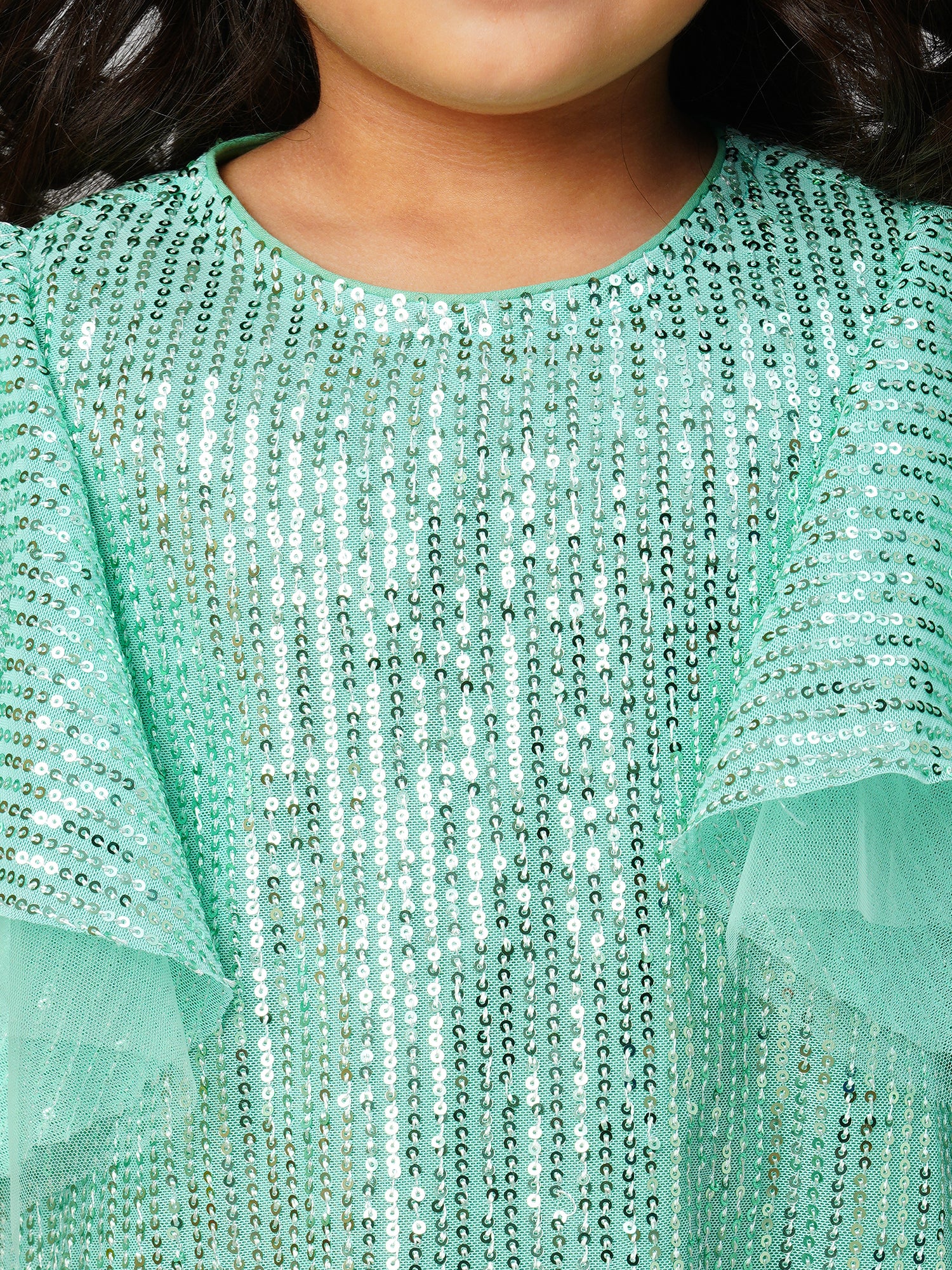 Razzle Dazzle Girls Sea Green Party Dress