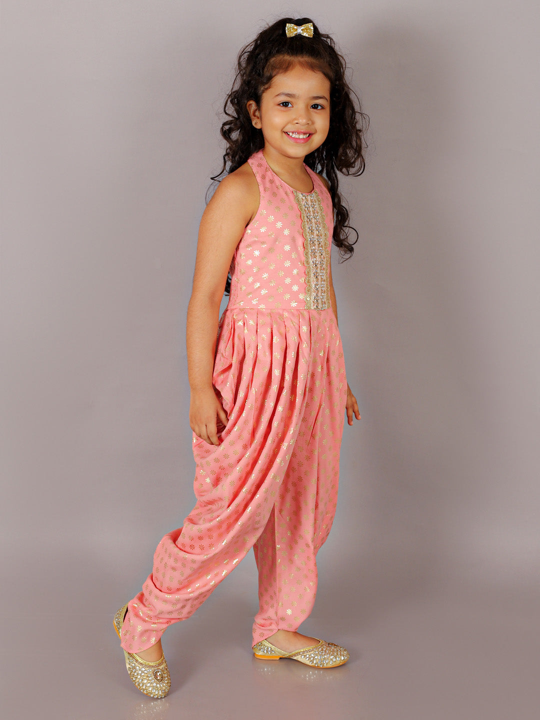 Fusion Fair Girls Peach Dhoti Jumper
