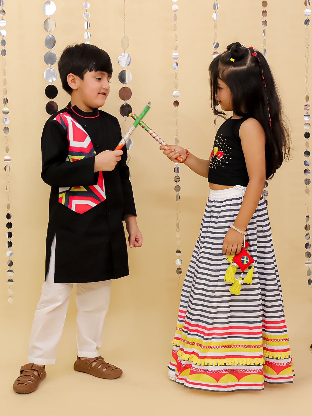 Shor-Gul Multicolor Lehanga Choli Set for Girls