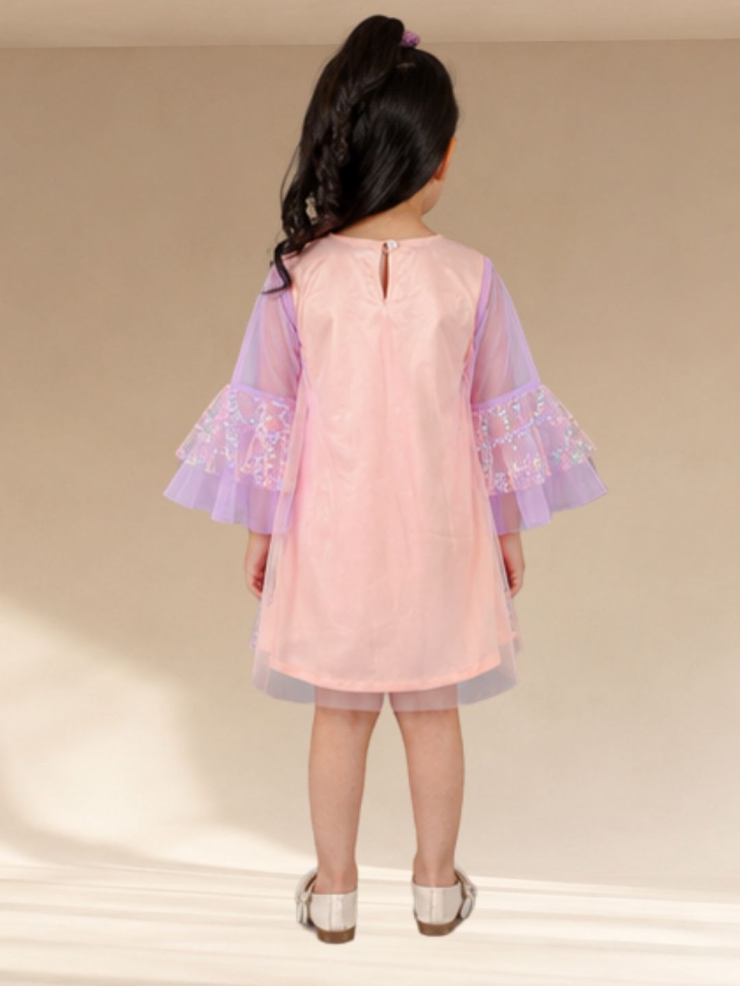 Razzle Dazzle Girls Pink Mulit Colour Sequins Party Dress