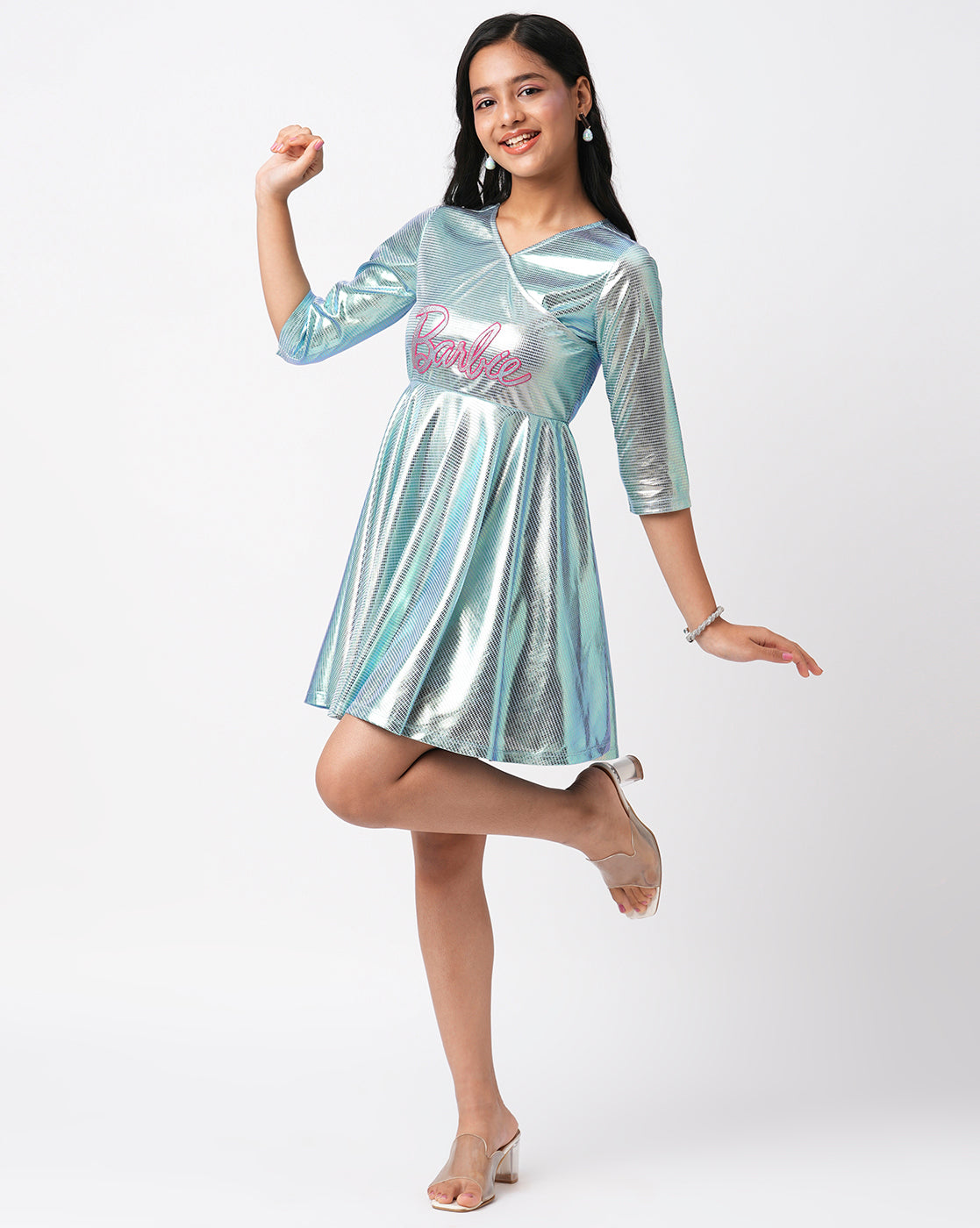 Barbie Blue Shimmer Ballerina Dress for Young Girls