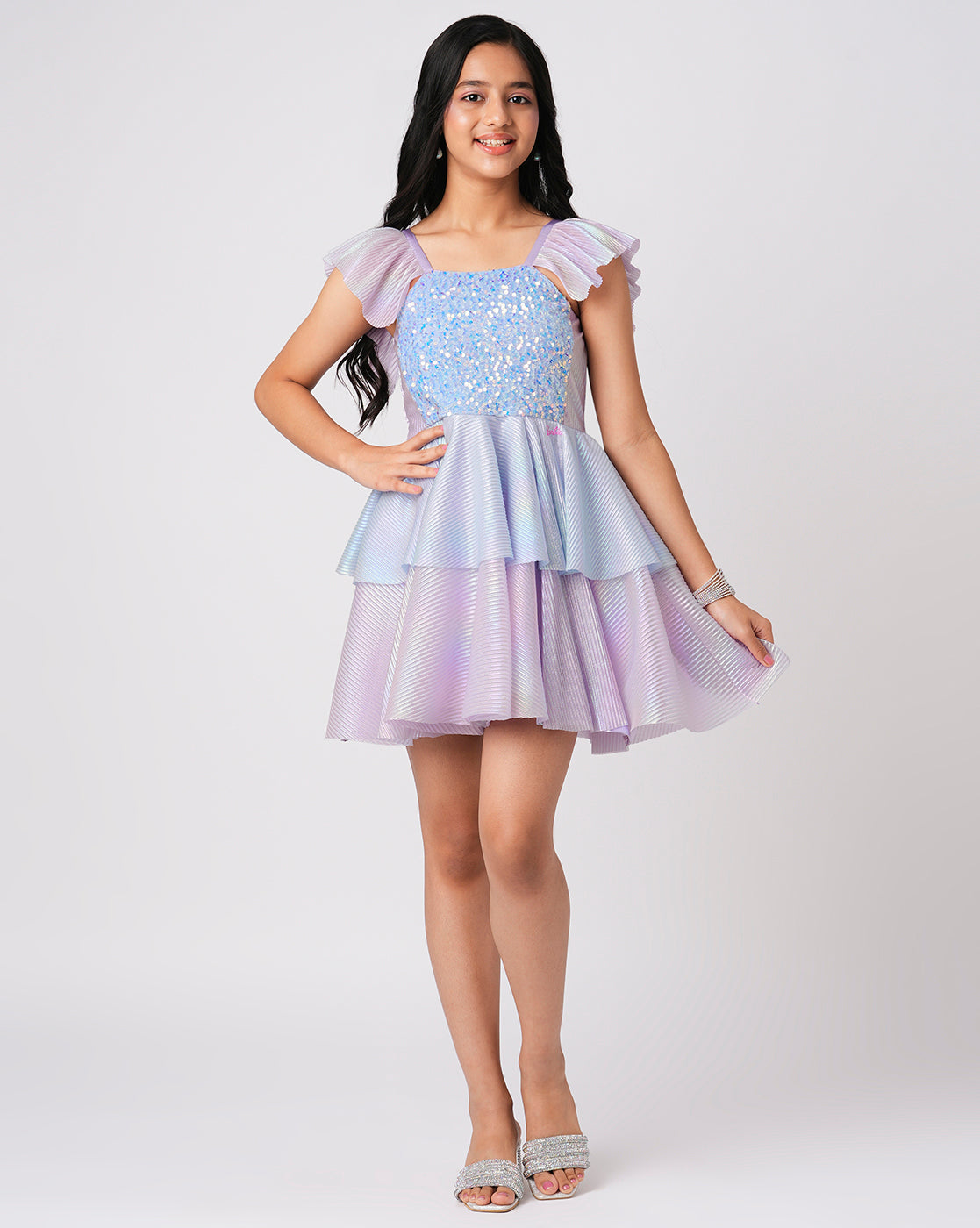 Barbie Blue Sequins Shimmer Ballerina Dress for Young Girls