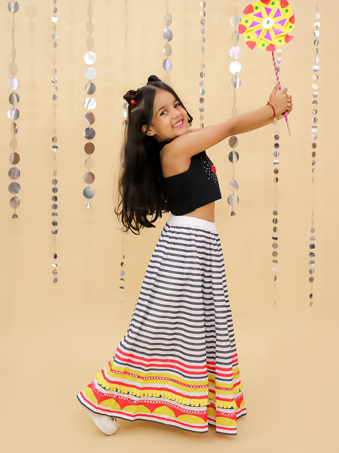 Shor-Gul Multicolor Lehanga Choli Set for Girls