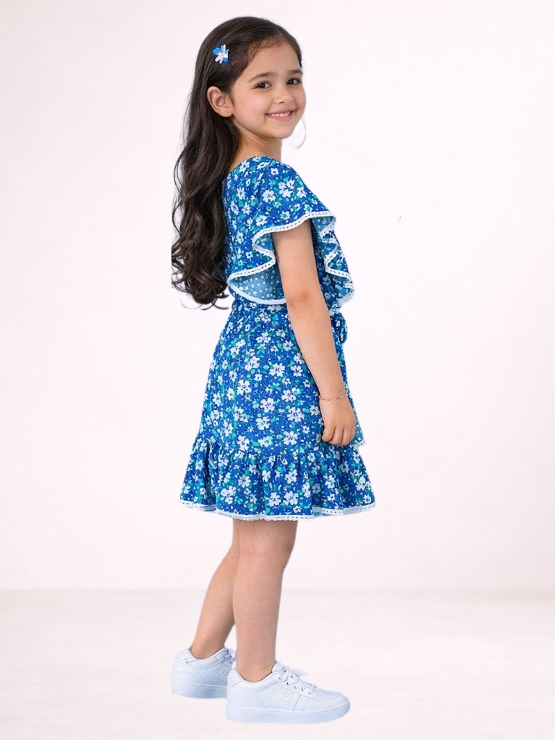 Petal Play Girls Blue Top with Skirt Set