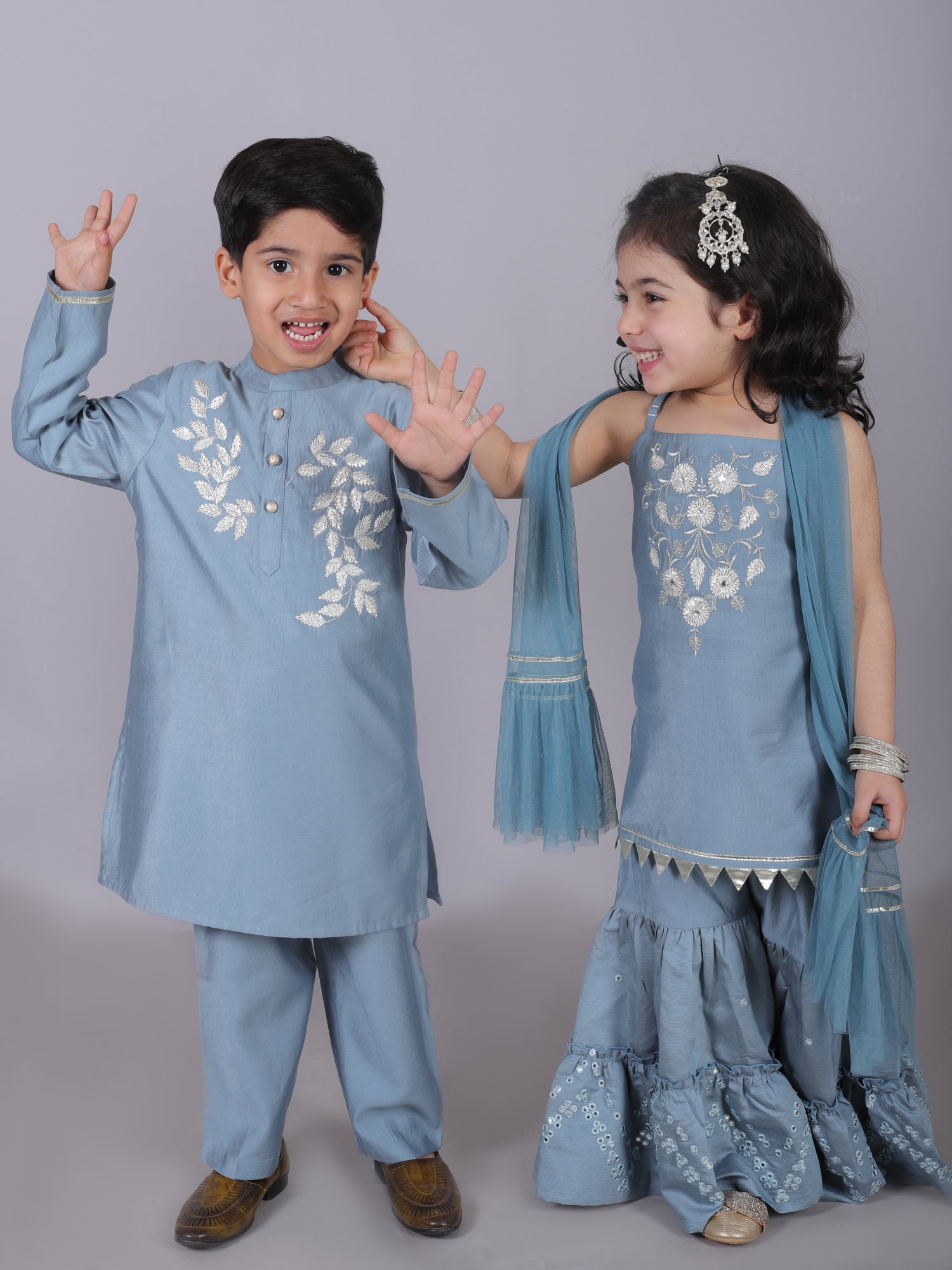 Zarqa Boys Blue Kurta with Pant set