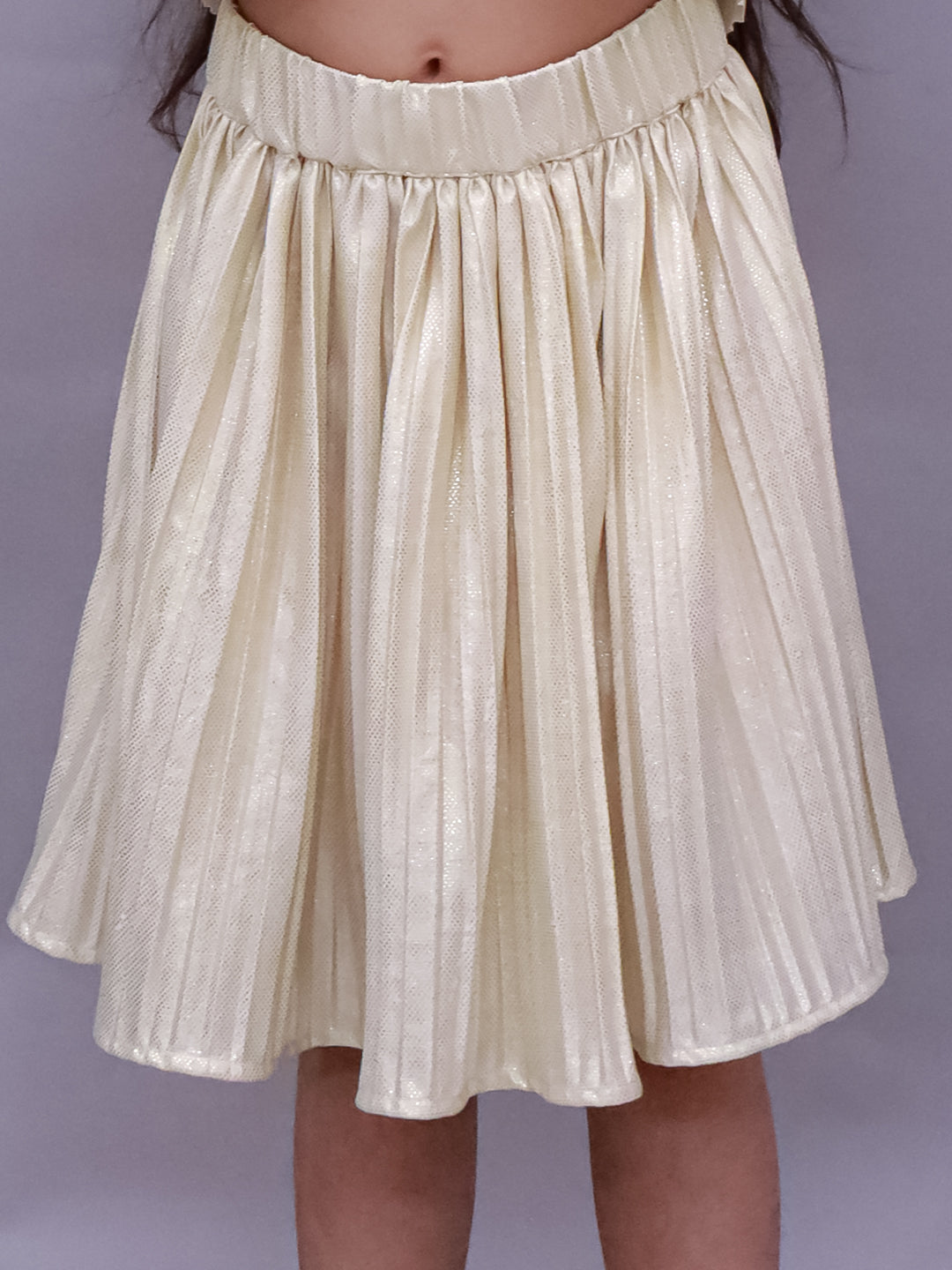 Glam Up Girls Party Golden Top And Skirt