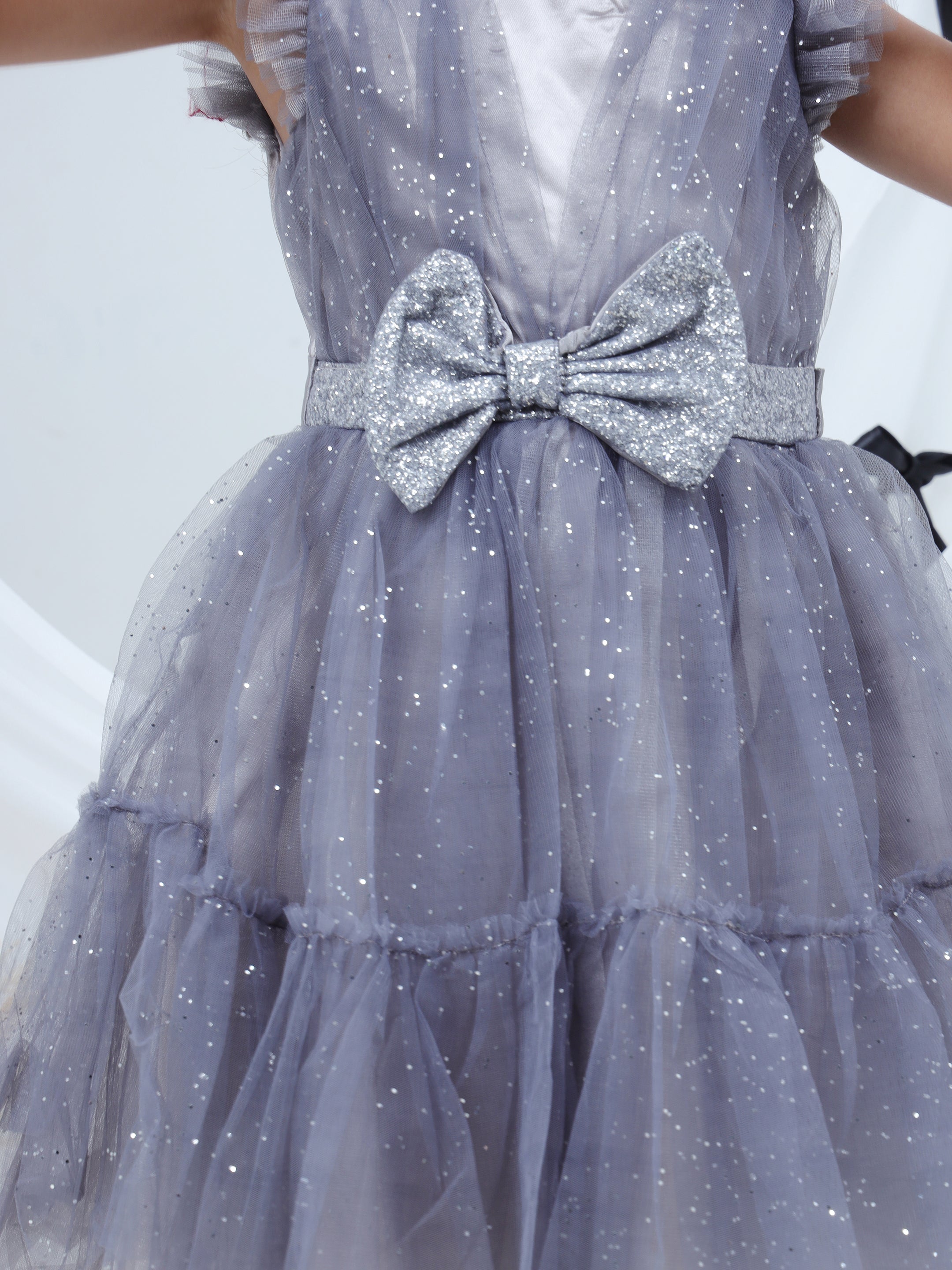 Razzle Dazzle Grey Party Dress for Girls