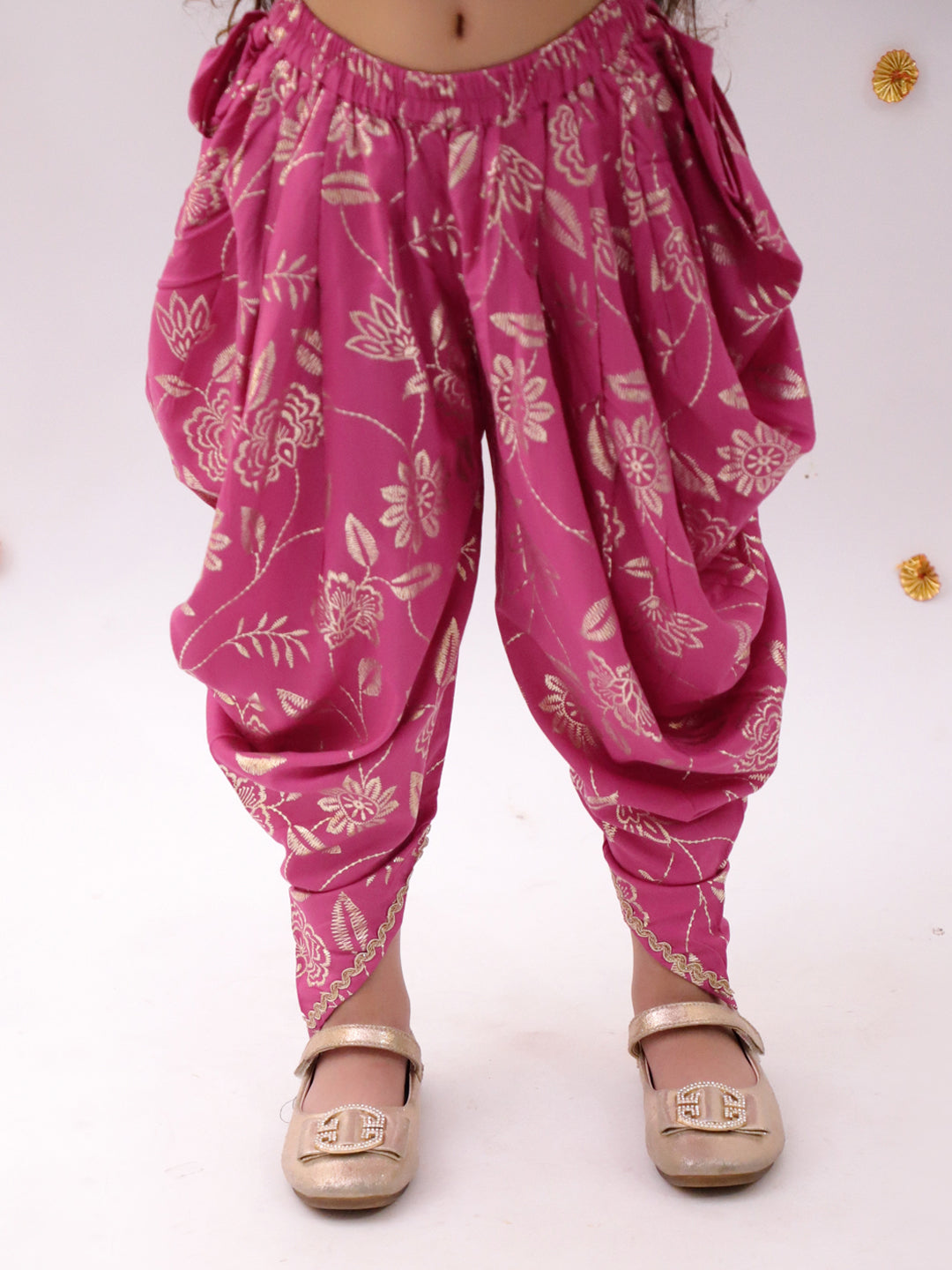 Khilkhilahat Pink Top and Dhoti Set For Girls