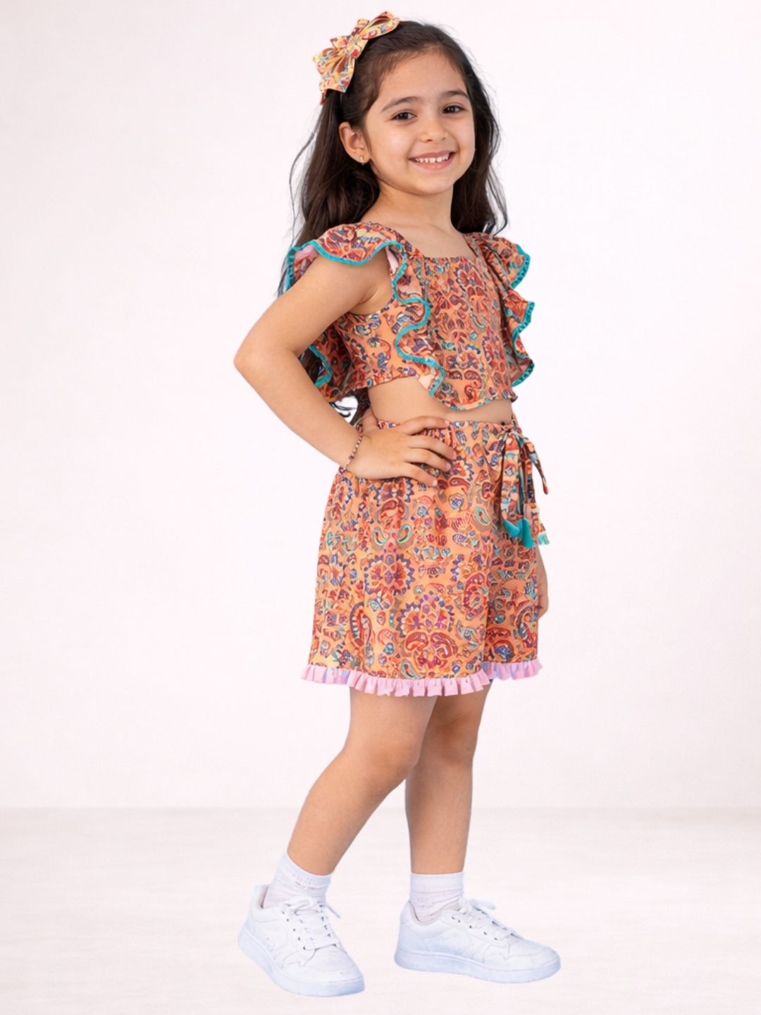 Petal Play Girls Orange Jumpsuit