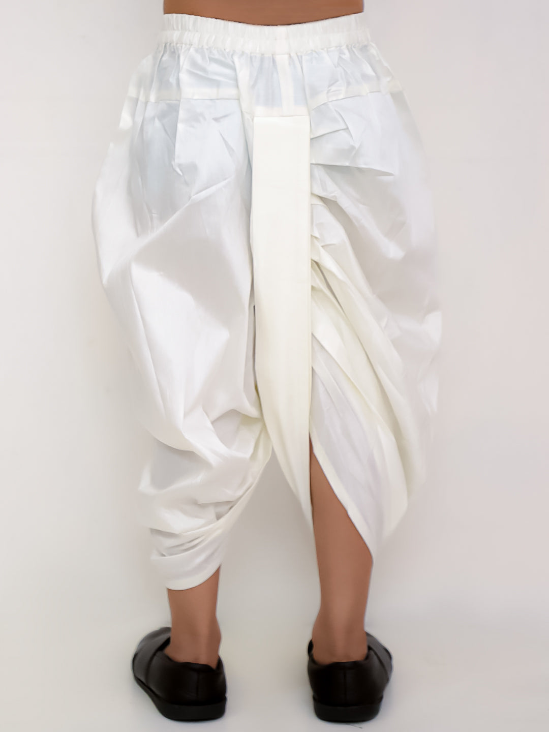 Genda Phool White Kurta and Dhoti with Mustard Jacket Set for Boys