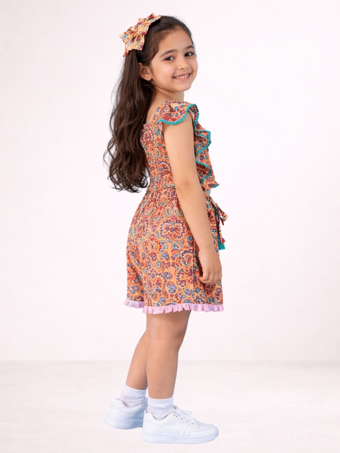 Petal Play Girls Orange Jumpsuit
