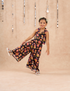 Jaipur Girls Black Cotton Top with Pant Co-ordinate Ethnic Set