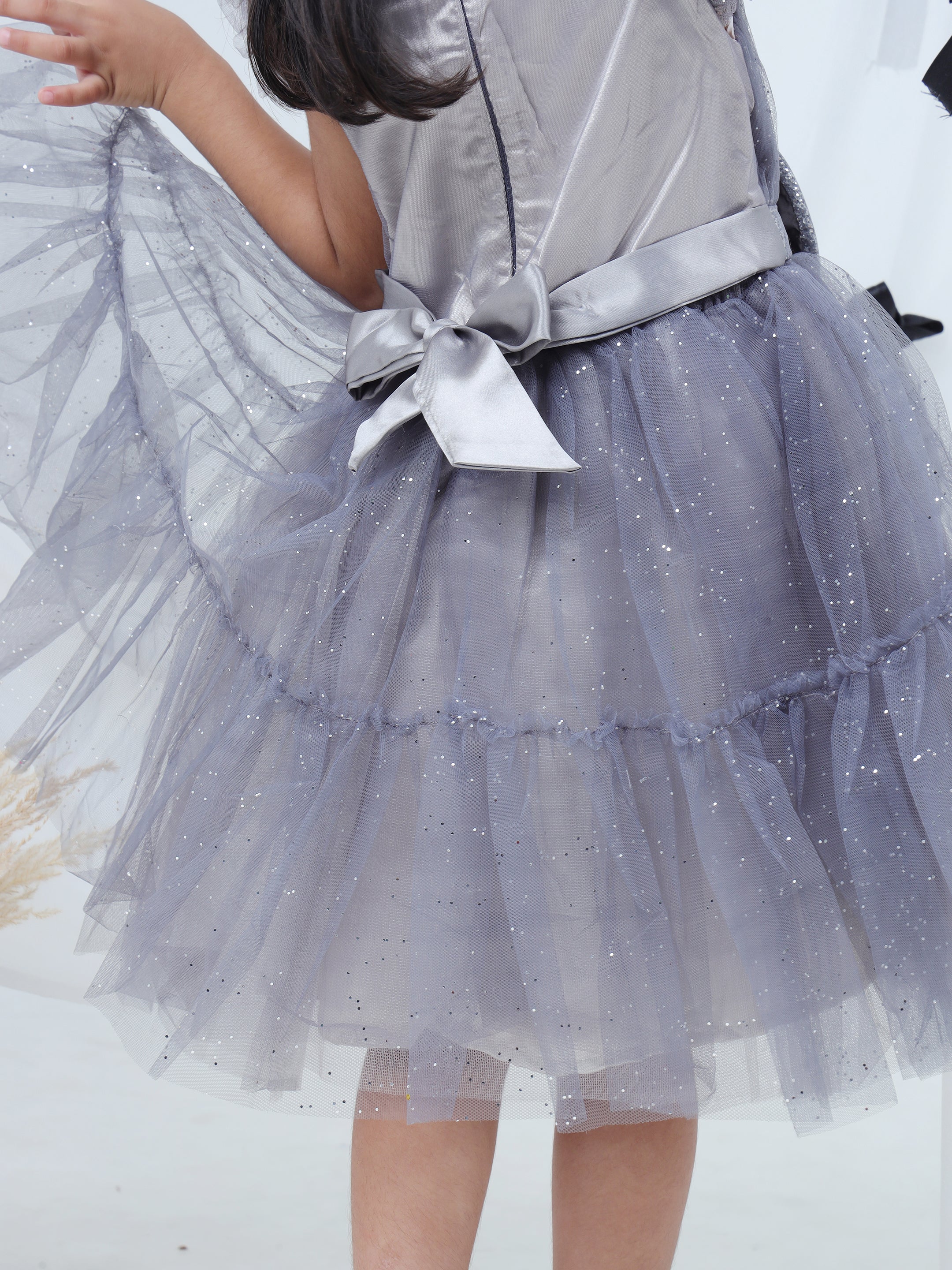 Razzle Dazzle Grey Party Dress for Girls