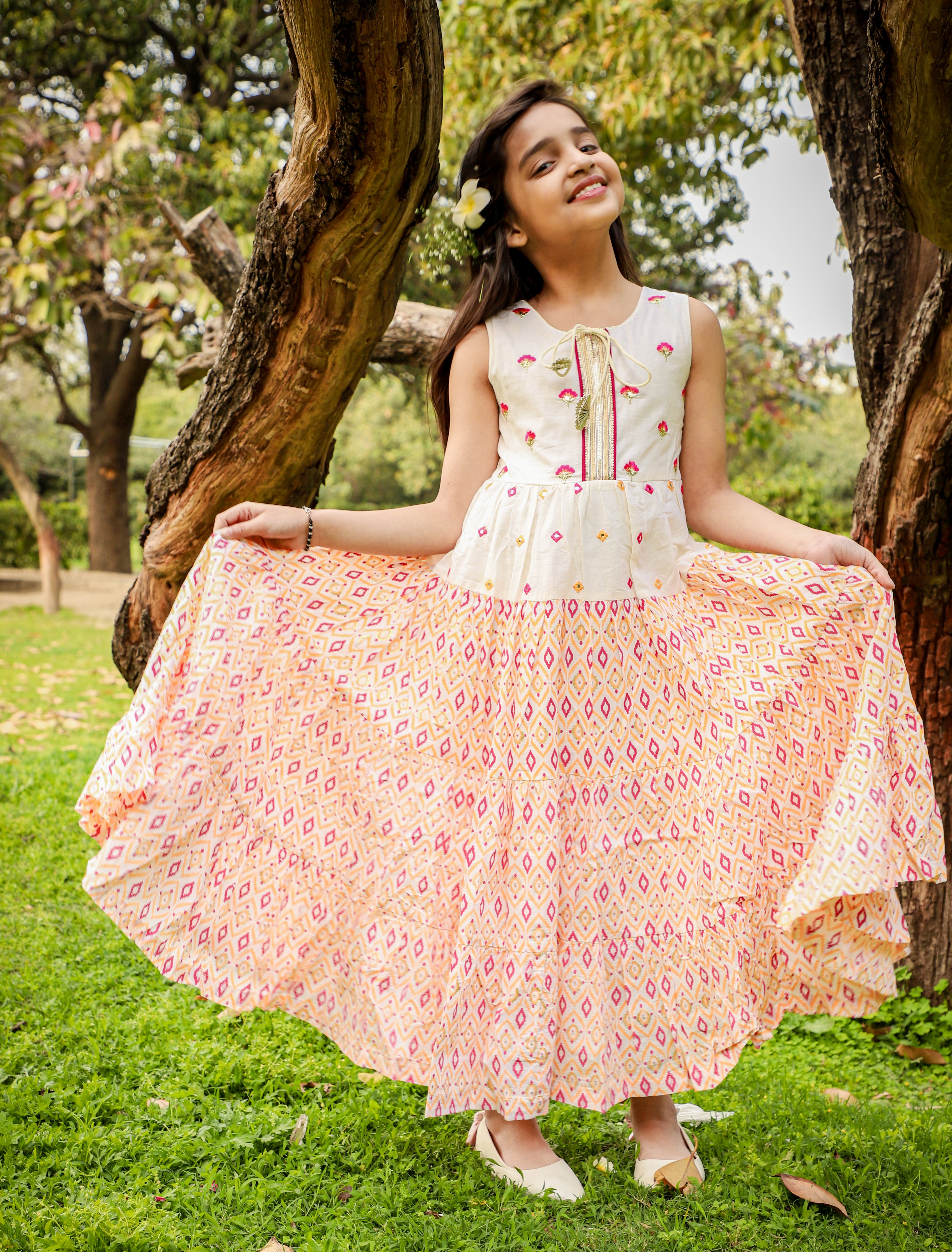 Lil Drama Girls Cotton Ethnic maxi