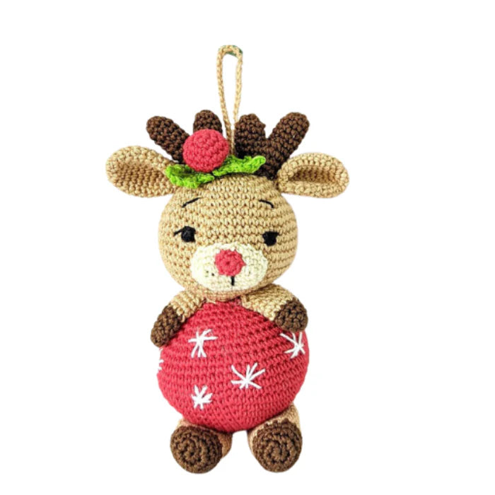 Handcrafted Crochet Christmas Tree Ornament- Reindeer