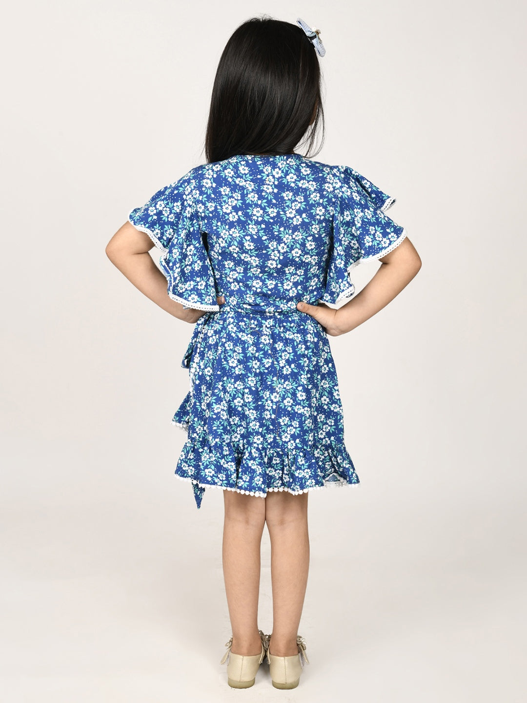 Sassy Boho Girls Blue crop Top with Skirt set from the sibling Collection