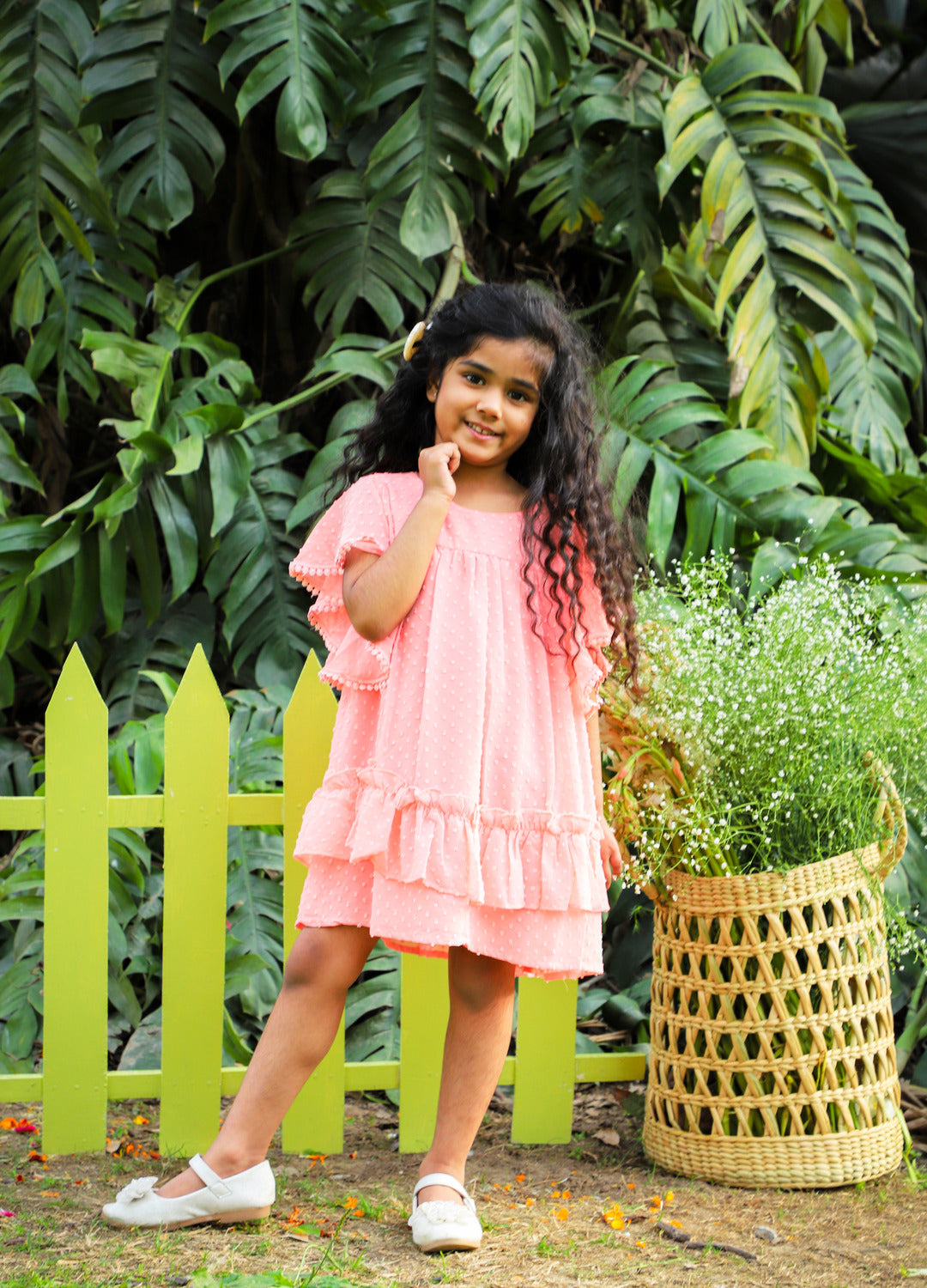 Girls georgette dobby dress