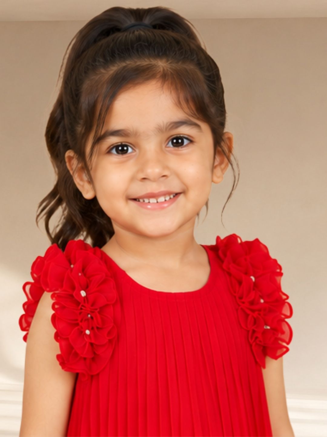 Glam up Girls Red pleating Party Dress