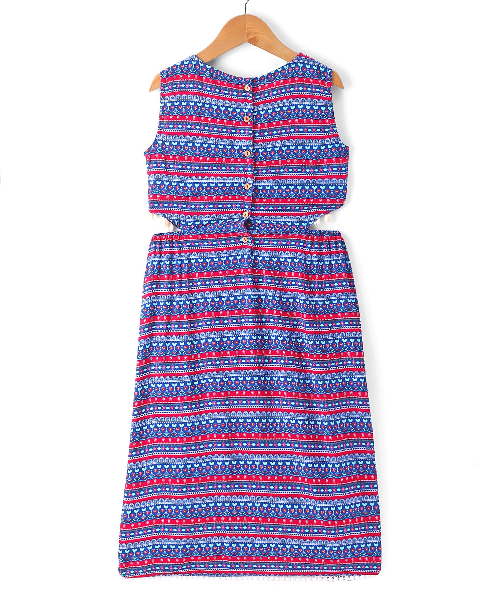 Sassy Boho Girls Blue cut-outs at waist Dress from the sibling collection