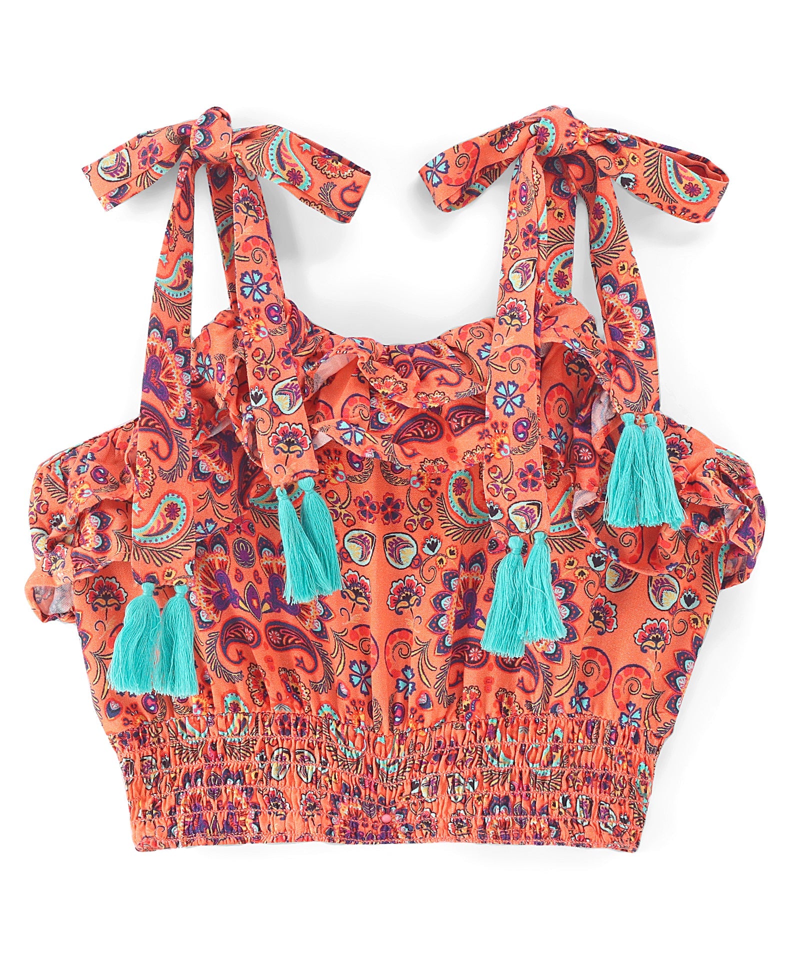 Sassy Boho Girls Orange crop Top with Joggers set from the sibling Collection