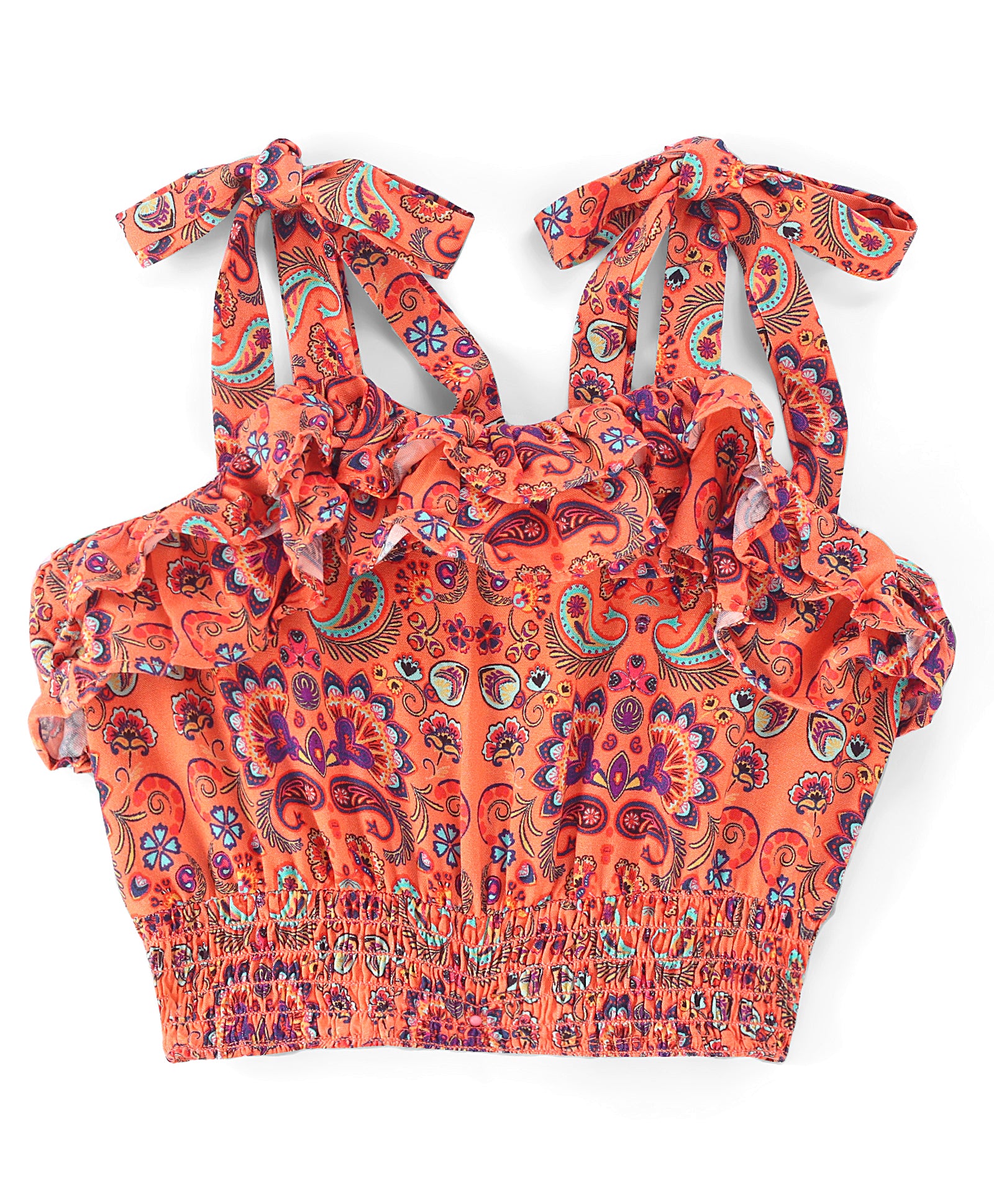 Sassy Boho Girls Orange crop Top with Joggers set from the sibling Collection