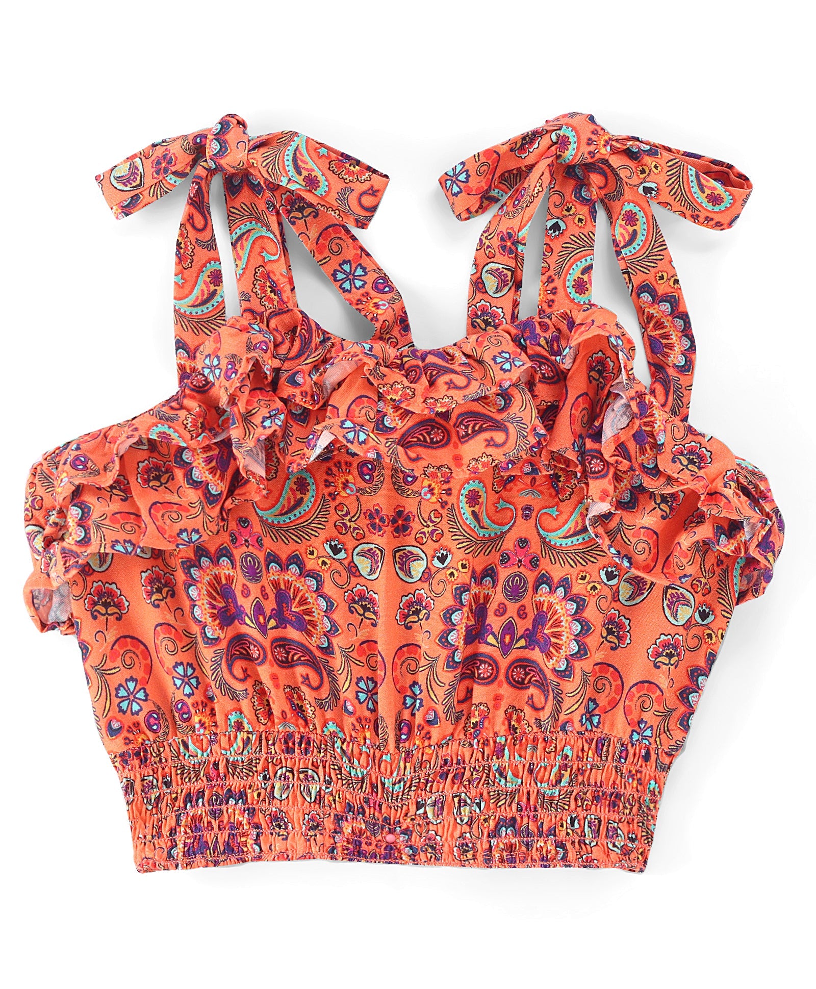 Sassy Boho Girls Orange crop Top with Joggers set from the sibling Collection