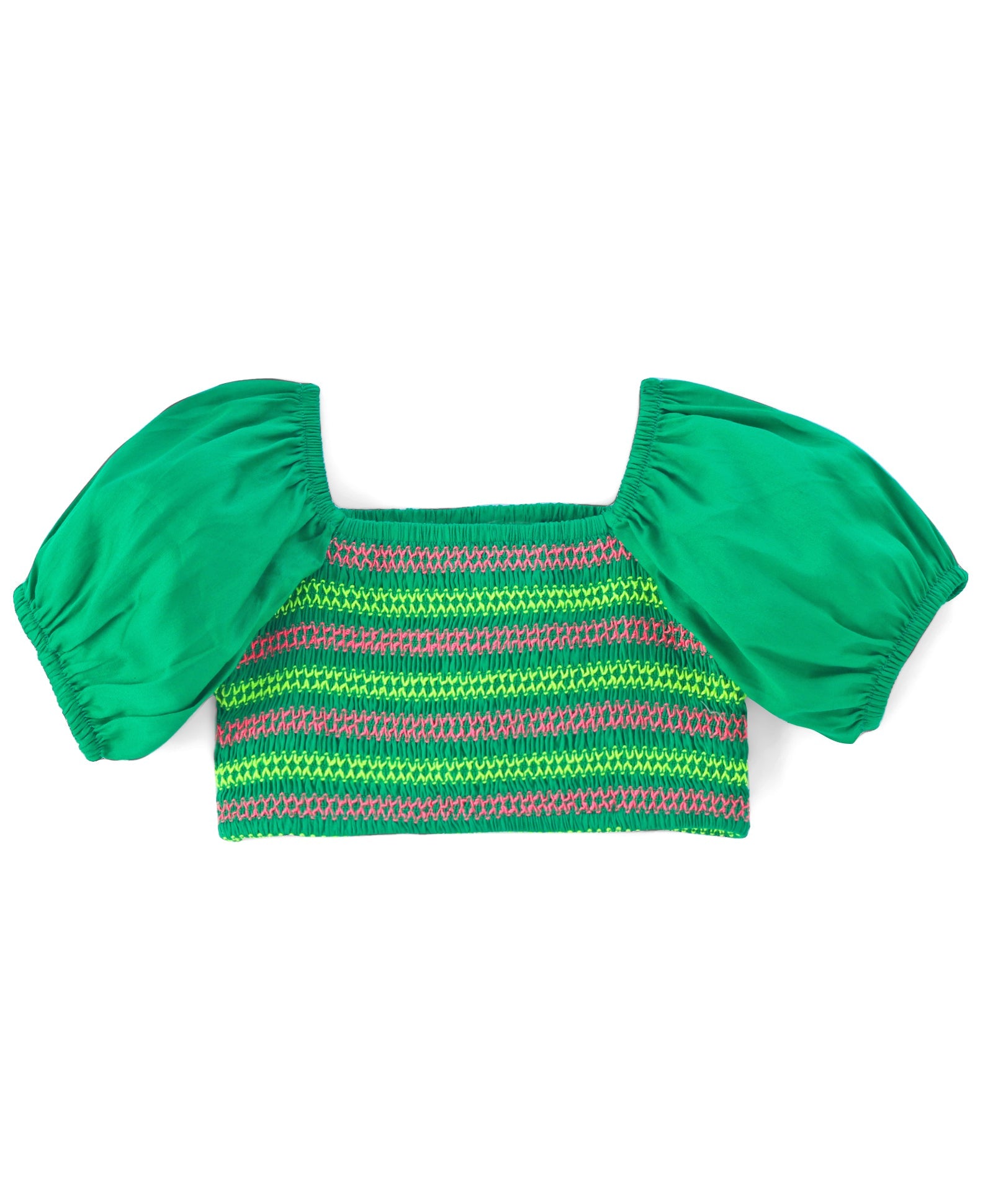 Sassy Boho Girls Green crop Top with pants set from the sibling collection