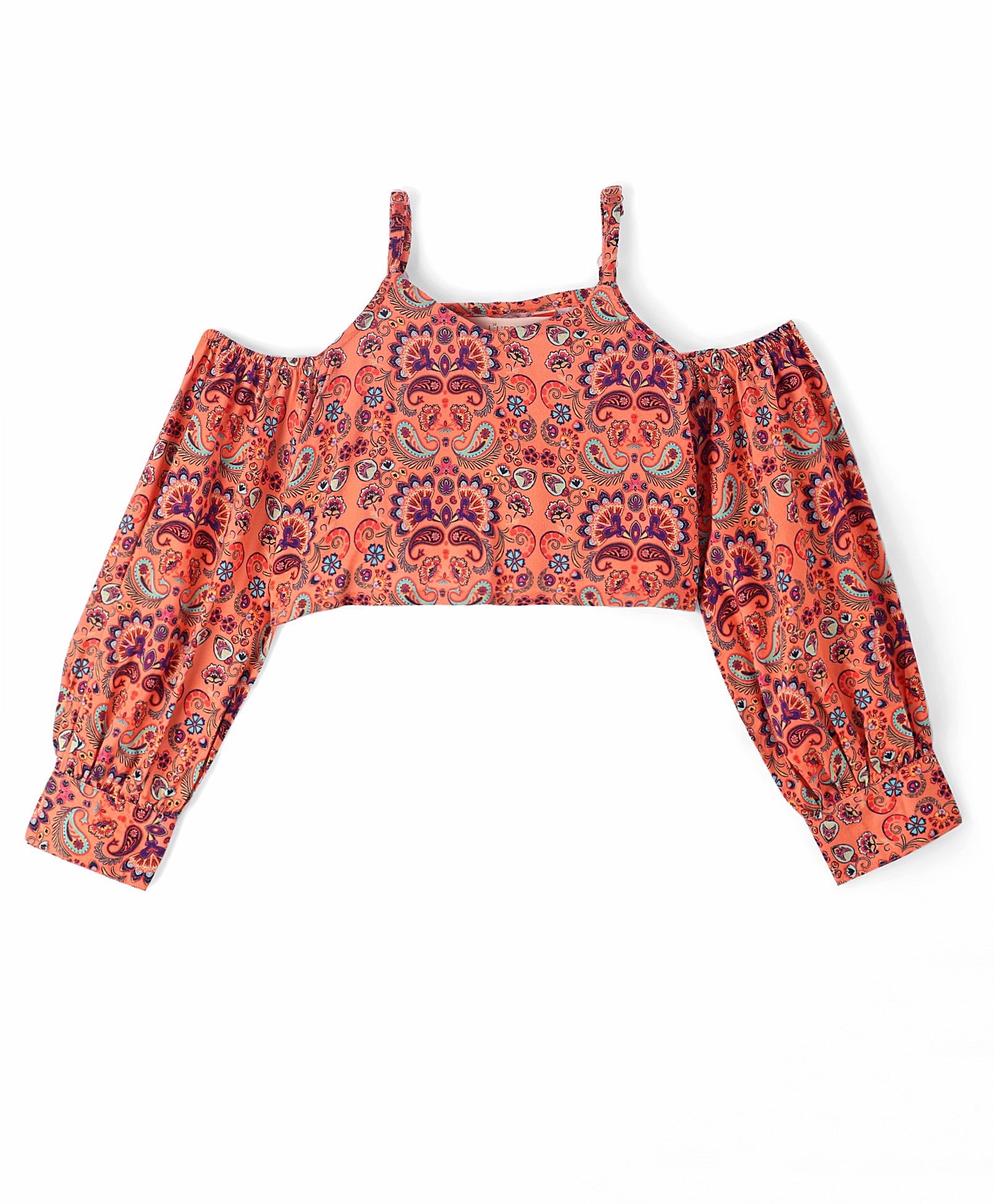 Sassy Boho Girls Orange crop Top with palazzo set from the sibling Collection