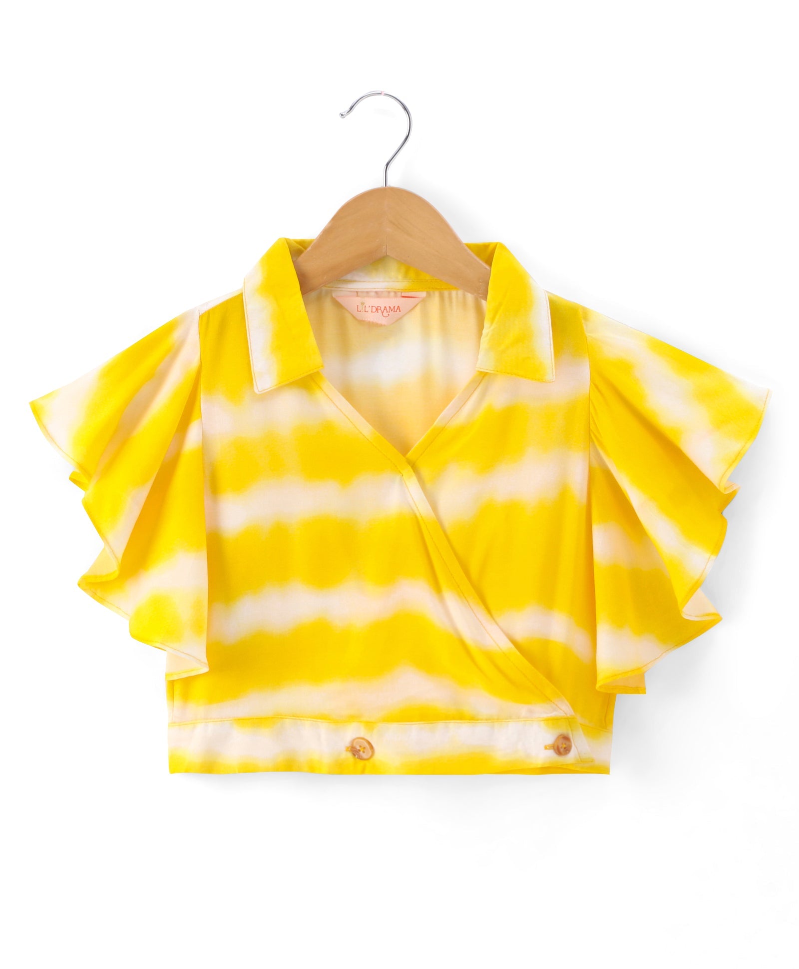 Sassy Boho Girls Yellow crop Top with Shorts set from the sibling Collection