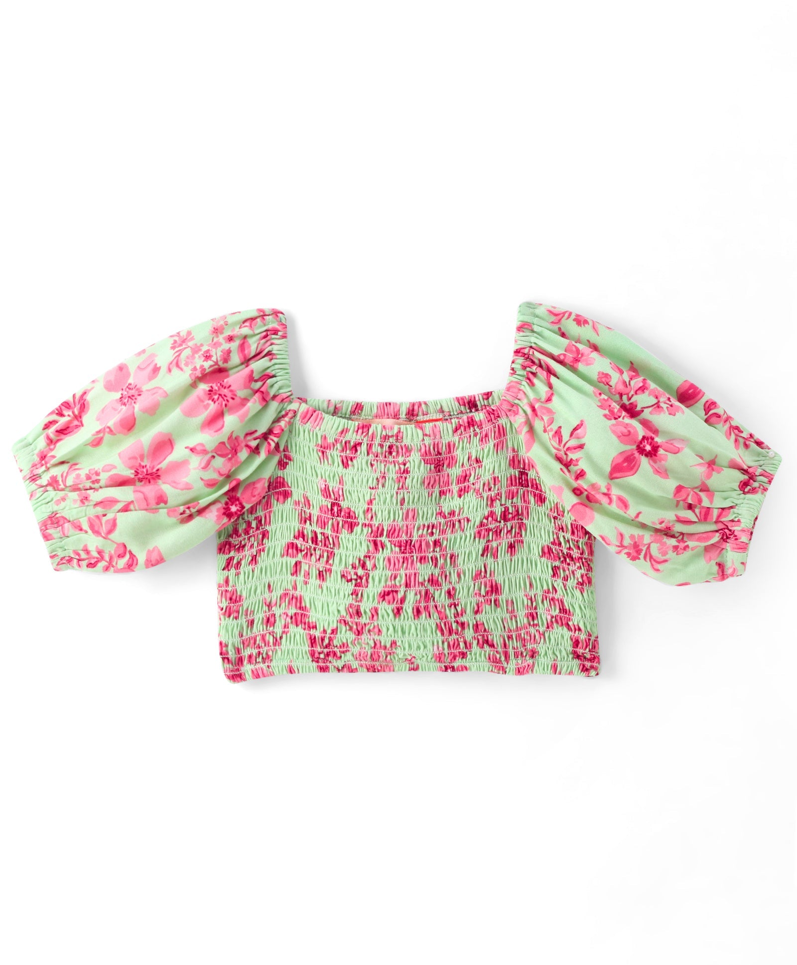 Sassy Boho Girls Green crop Top with shorts set from the sibling collection