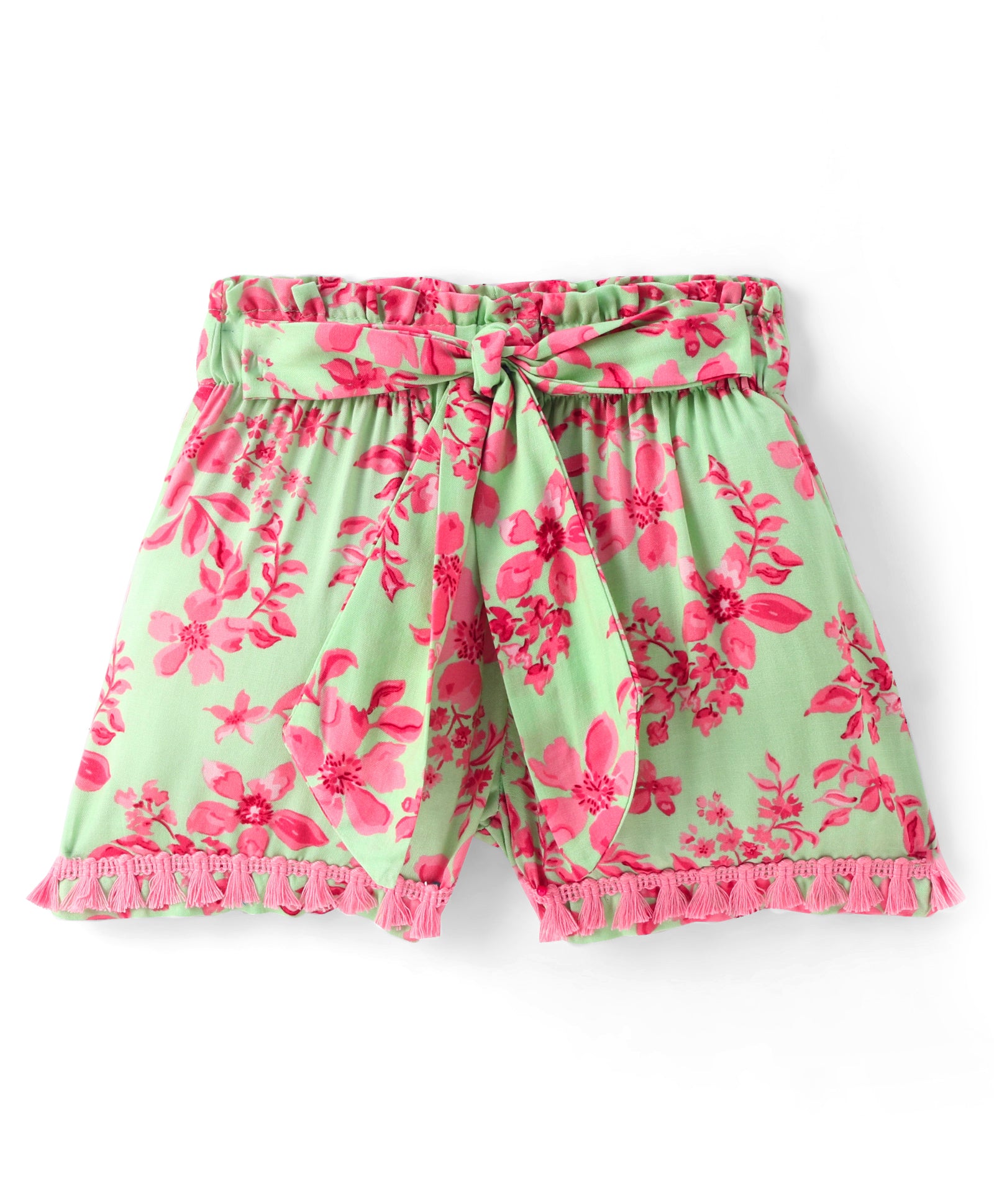 Sassy Boho Girls Green crop Top with shorts set from the sibling collection