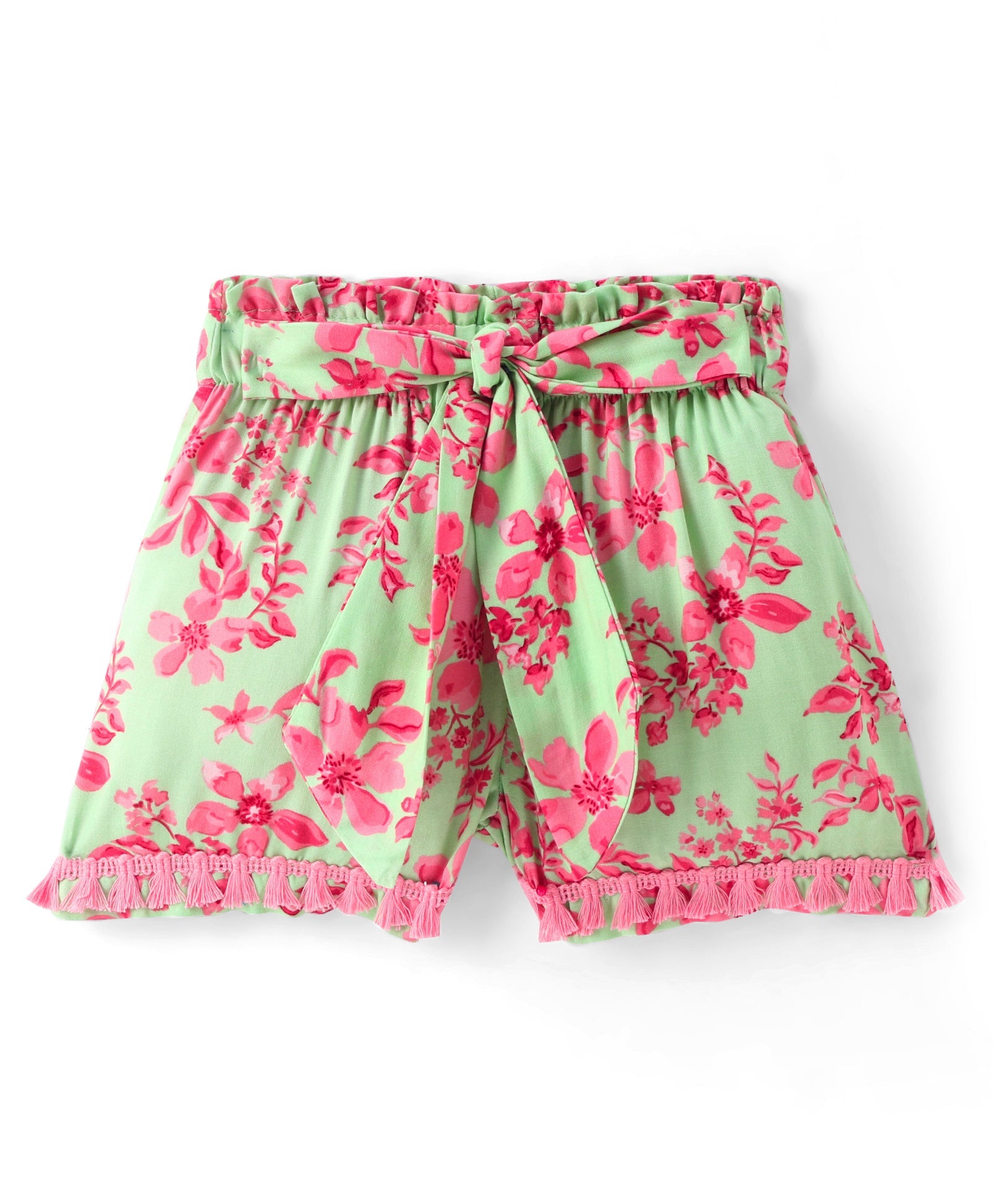 Sassy Boho Girls Green crop Top with shorts set from the sibling collection