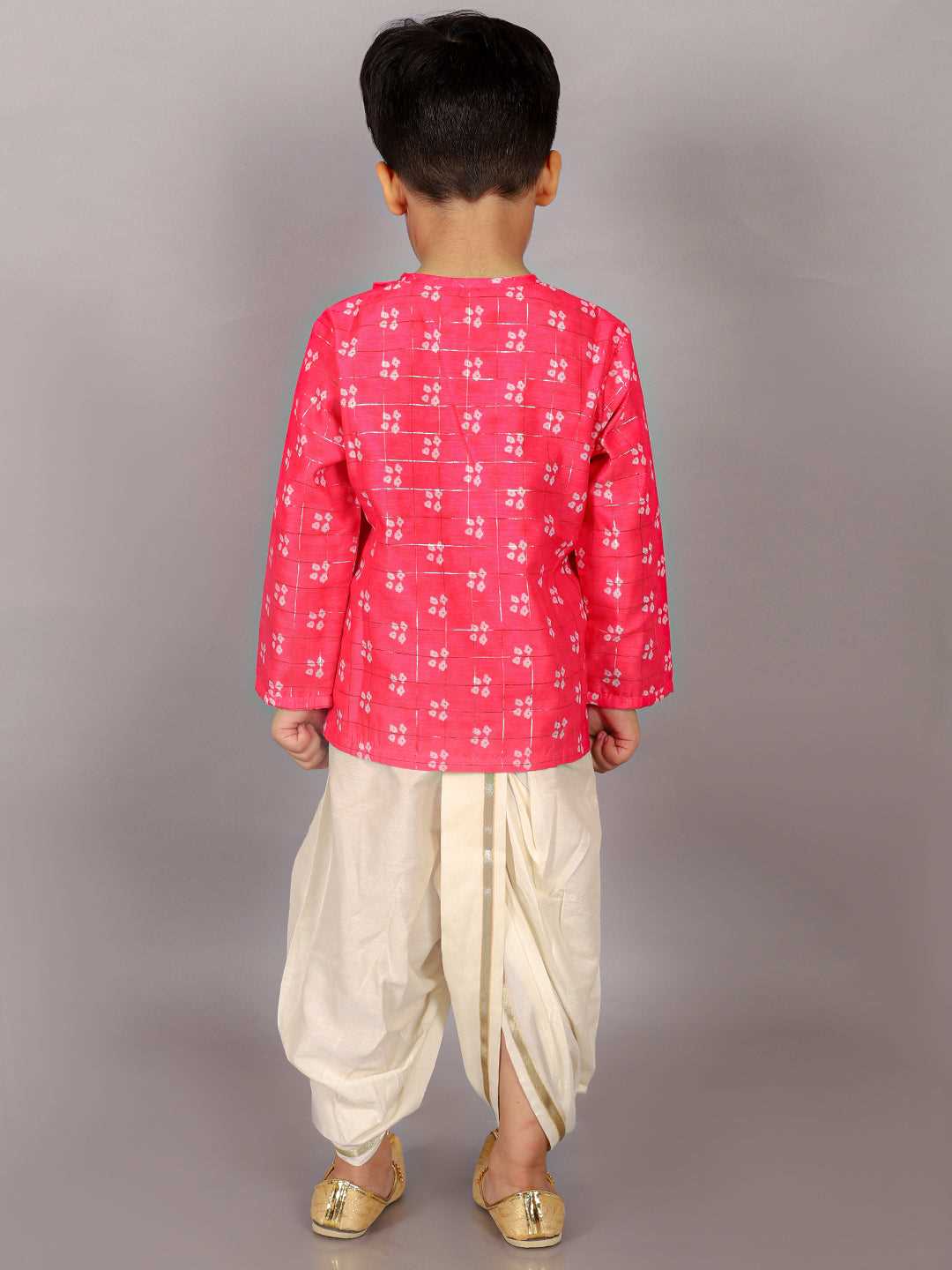 Folklore Boys Pink Kurta with Dhoti