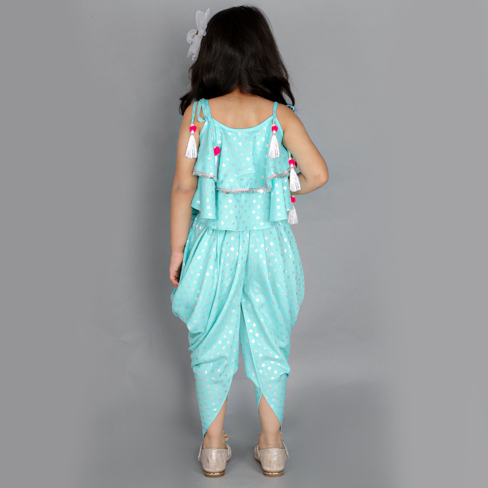 Lil Drama Girls Top with Dhoti set