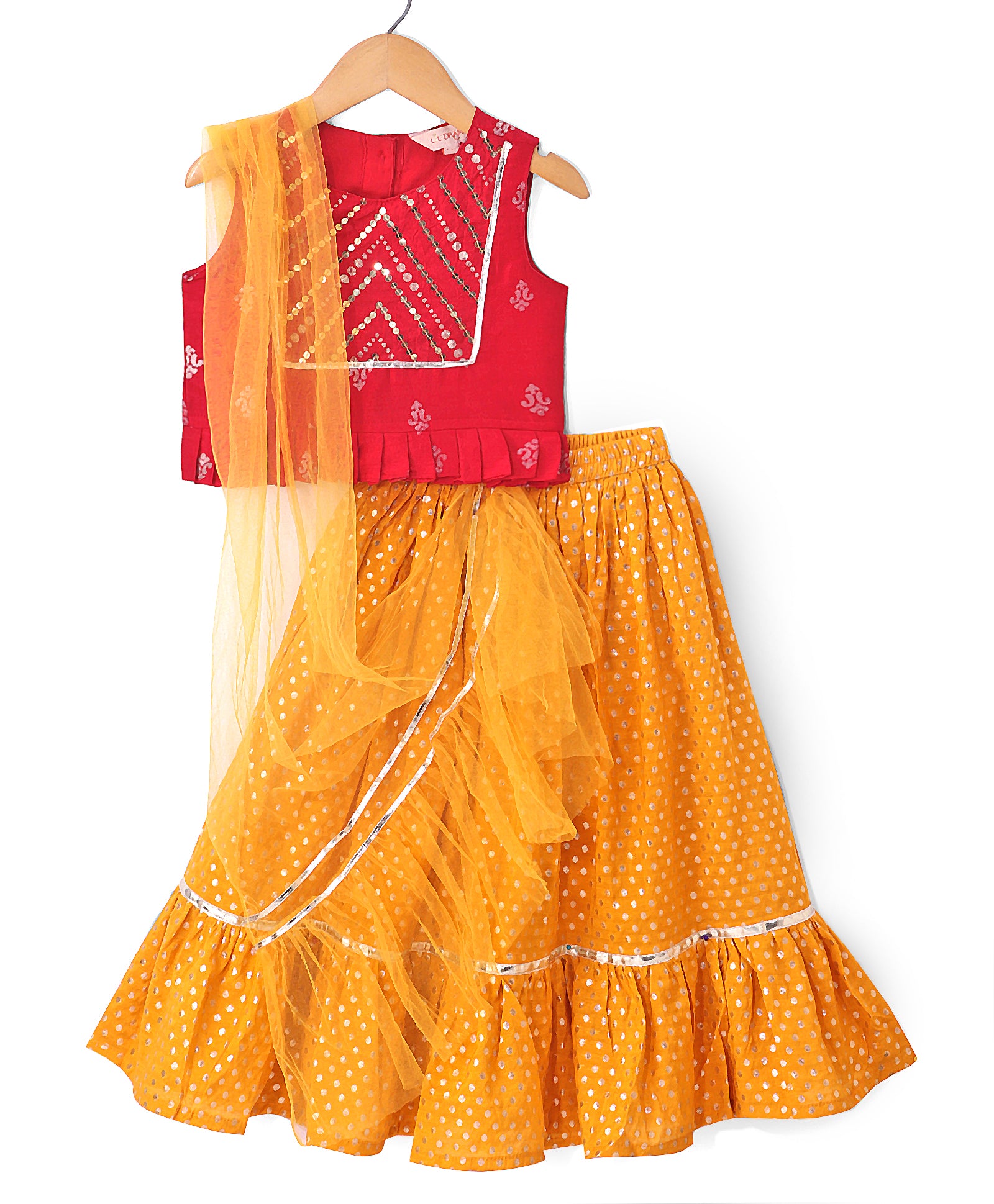 Girls jamavar choli with brocade ghaghra & dupatta
