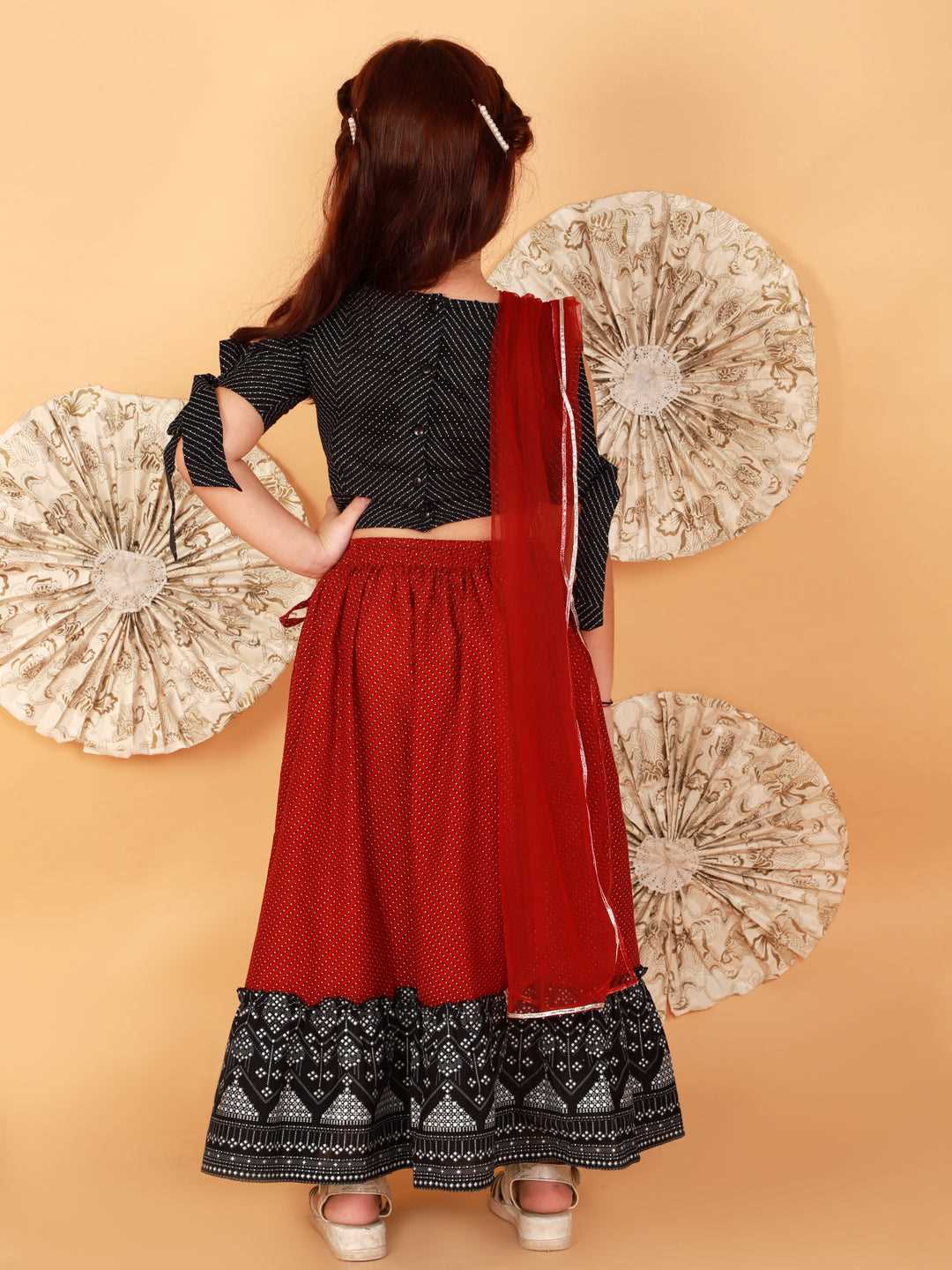 Girls Printed Cotton Ghaghra & dupatta set