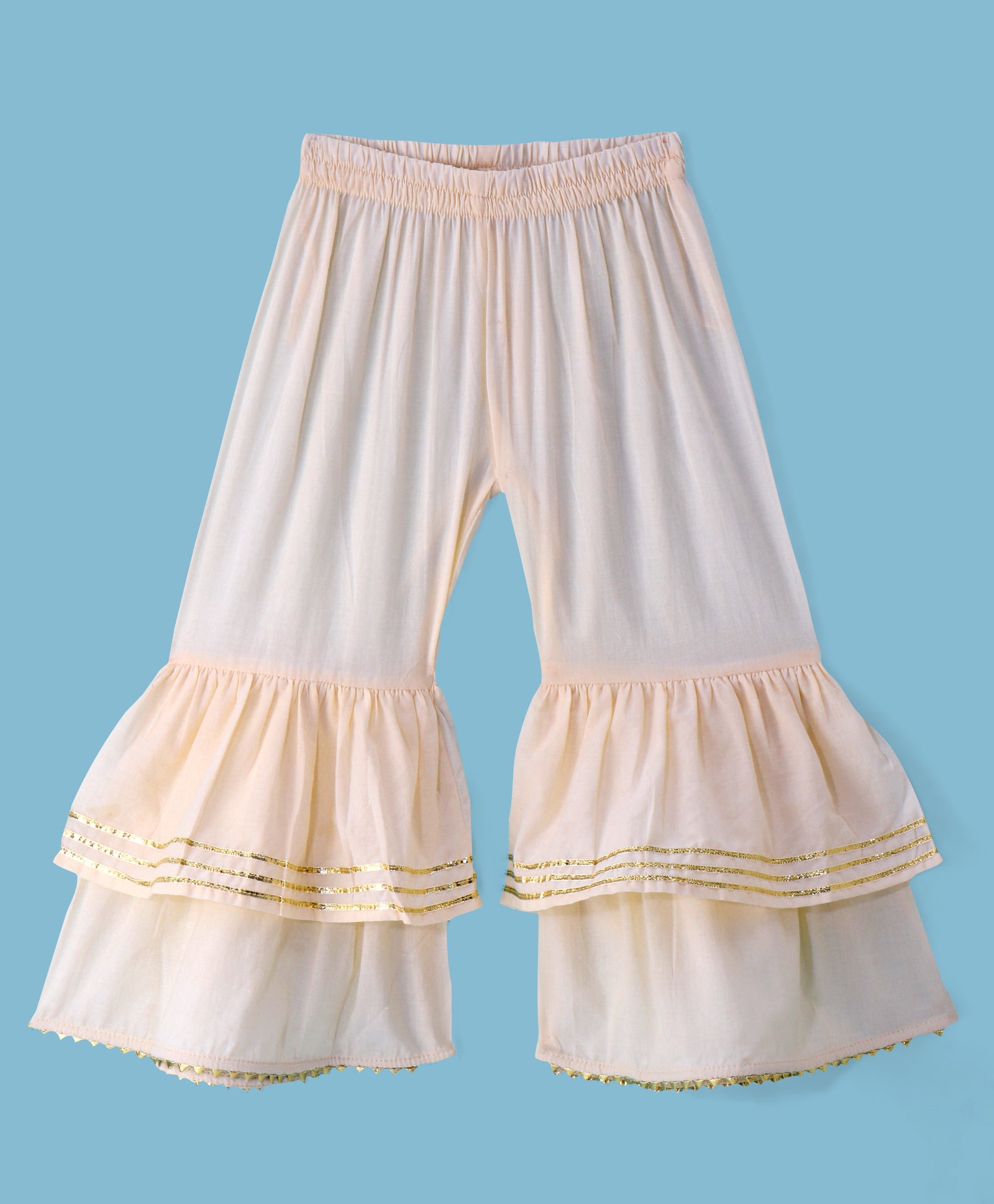 Girls kurta with gold tassles & Sharara set