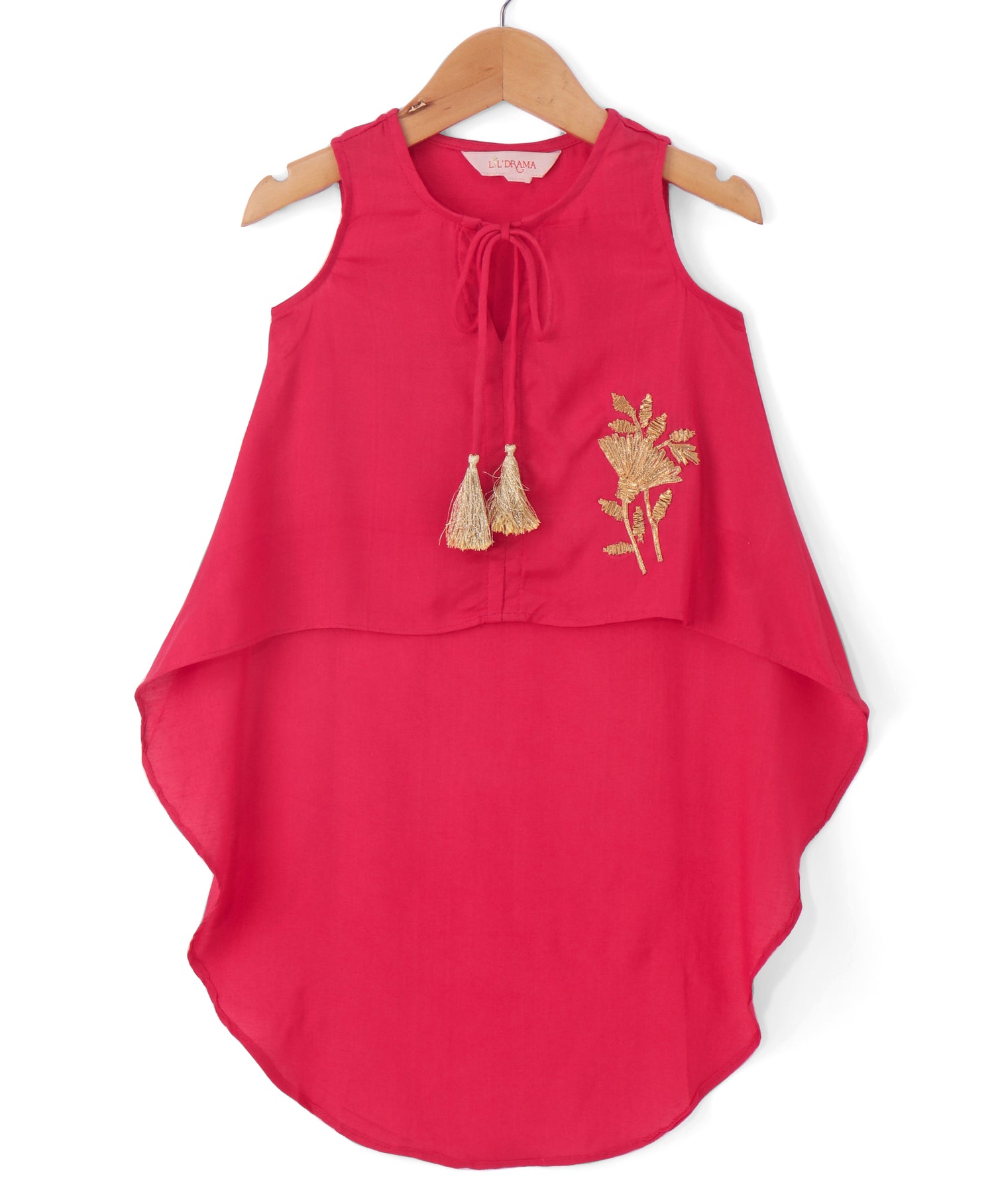 Girls Stylish Gold Embroidered cape with viscose Gold Printed Dress